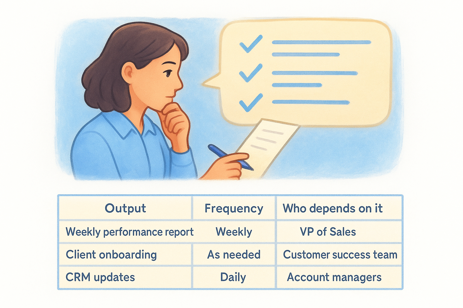 Map the role's core outputs