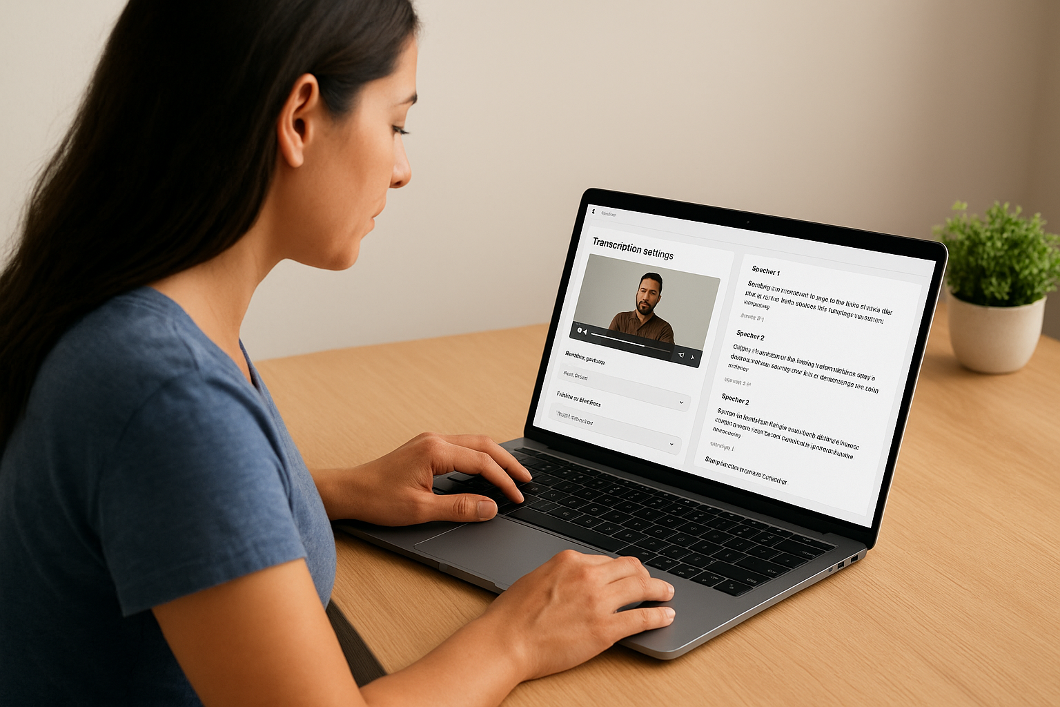 Choose transcription settings