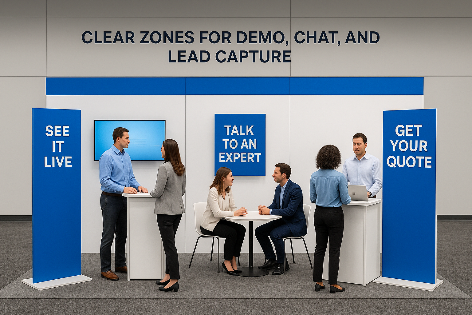 7. Clear zones for demo, chat, and lead capture