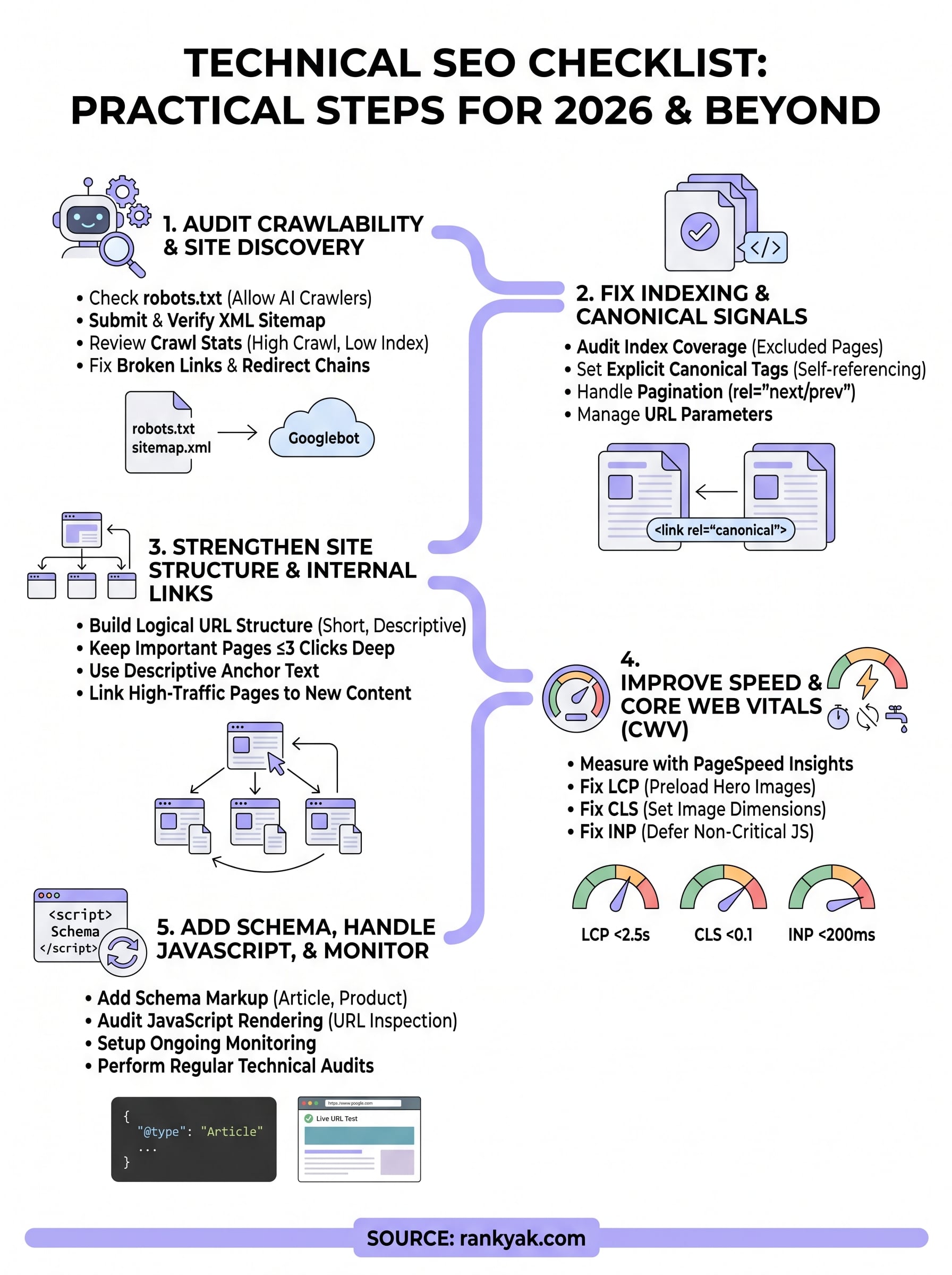how to do technical seo infographic