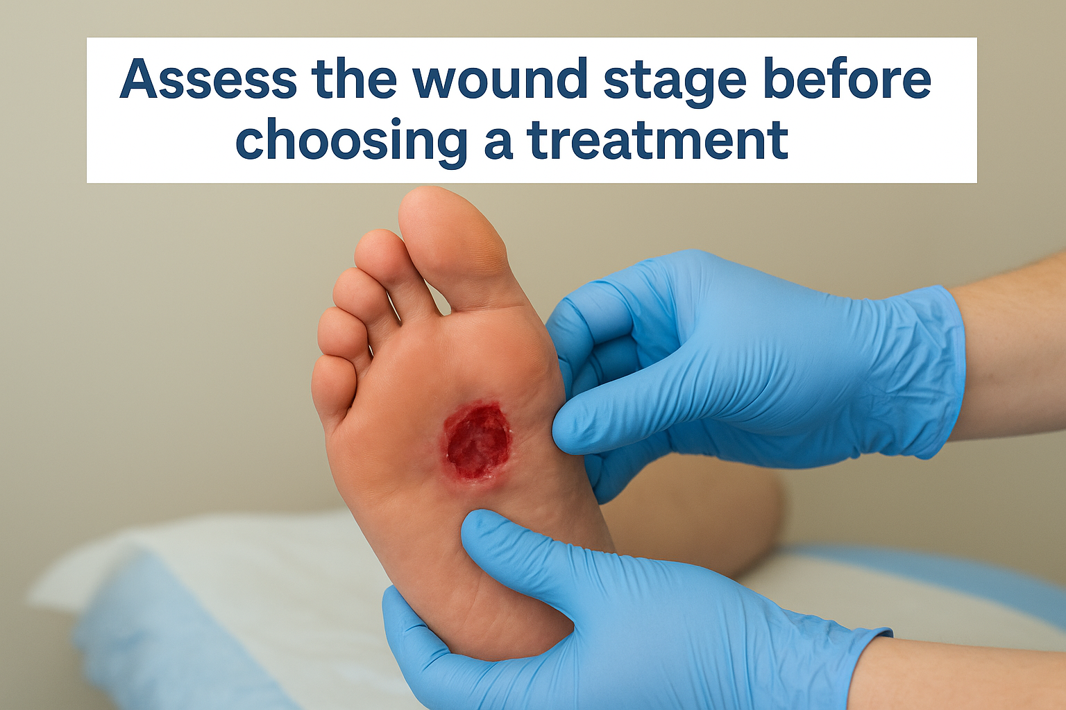 Assess the wound stage before choosing a treatment