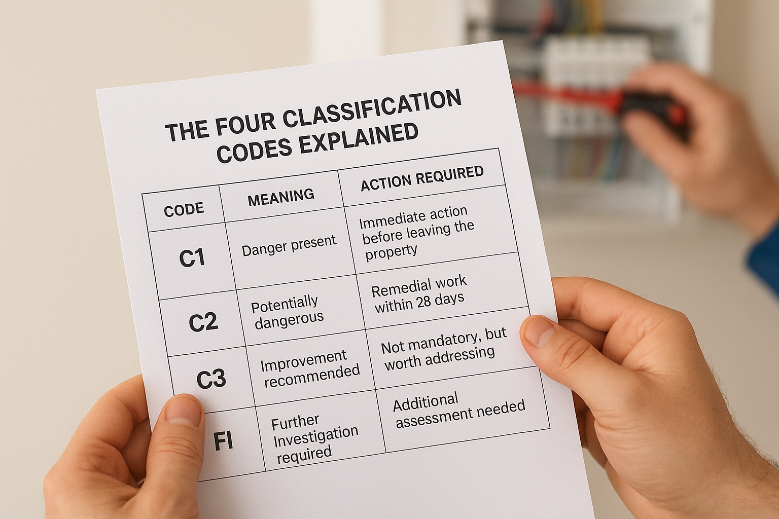 The four classification codes explained