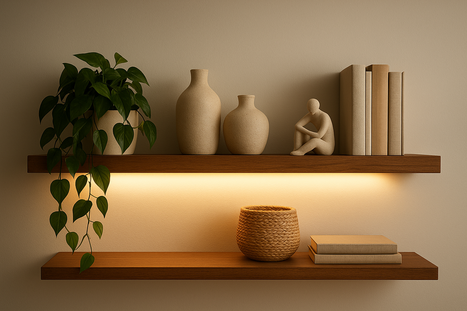 4. Add under-shelf lighting for evening ambience
