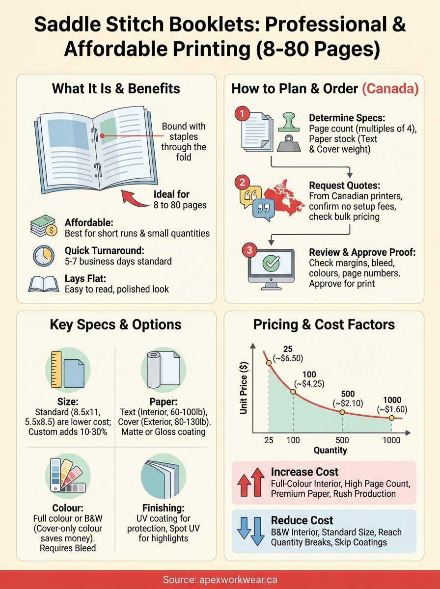 saddle stitch booklets infographic