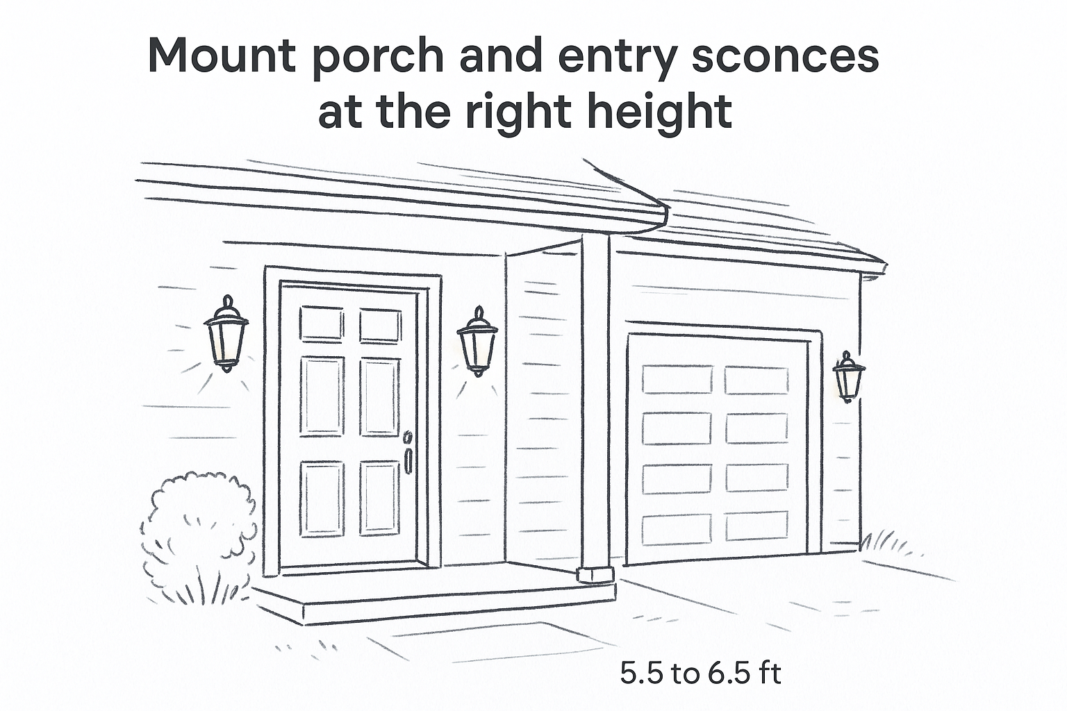 Mount porch and entry sconces at the right height