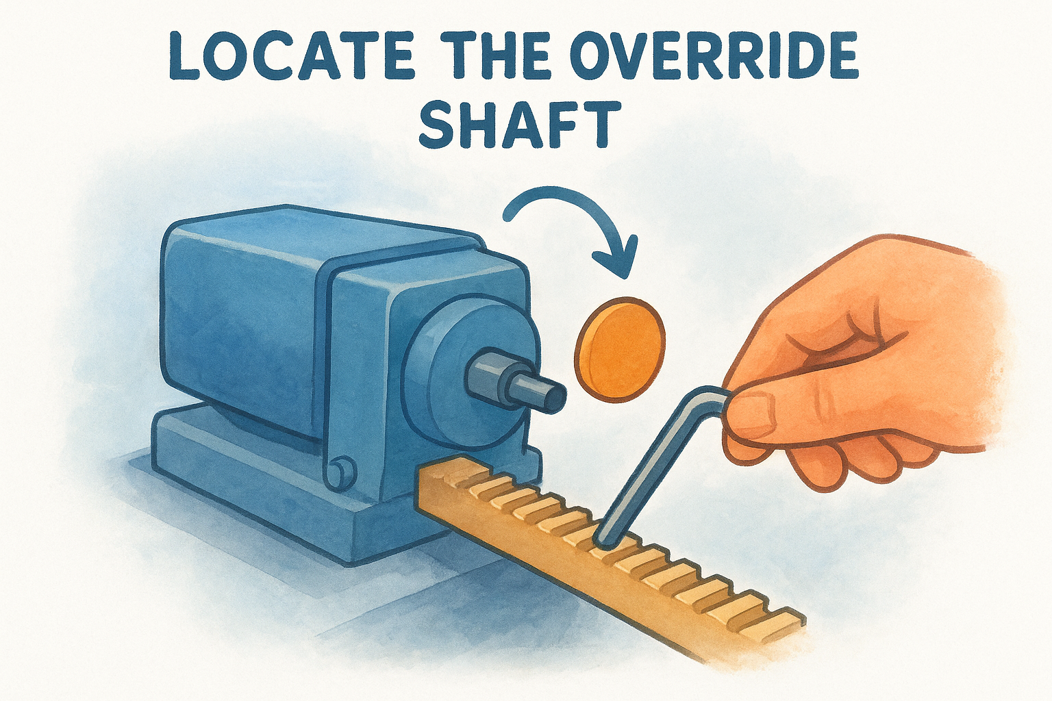 Locate the override shaft