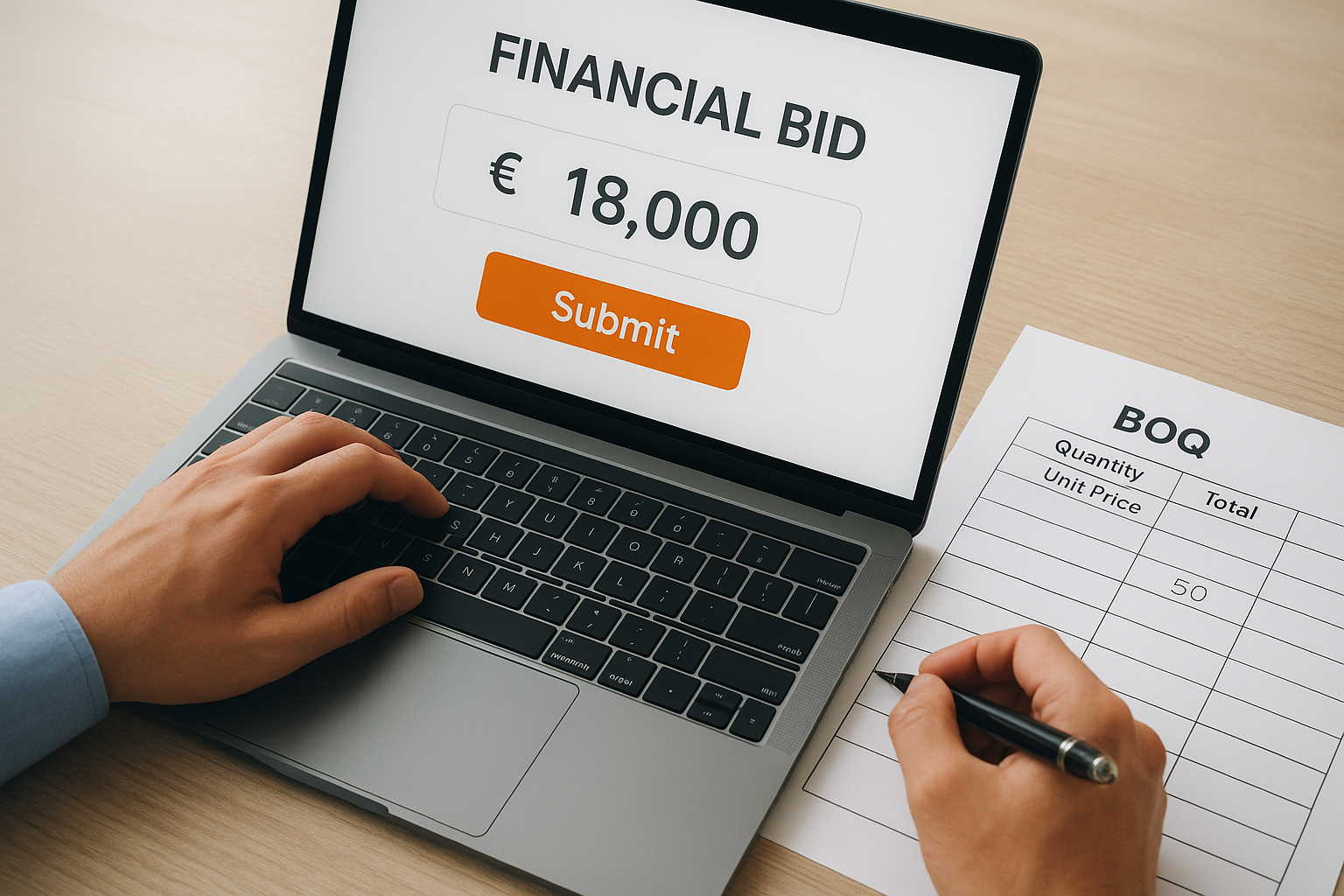L1 pricing and BOQ line-item entry