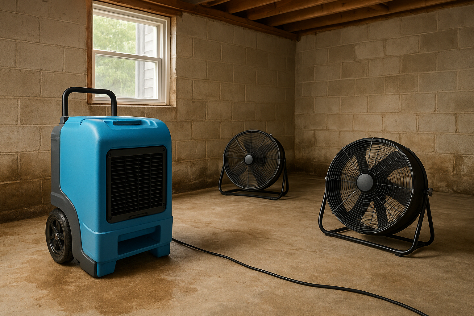 Set up airflow and dehumidification