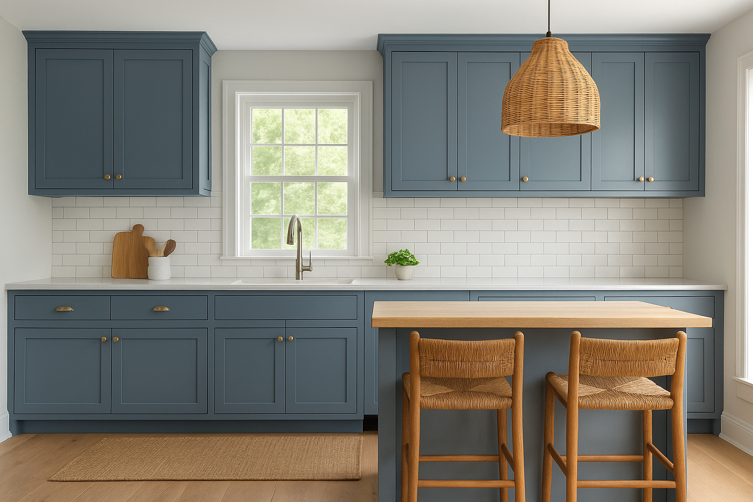 4. Go coastal with blue-gray cabinets