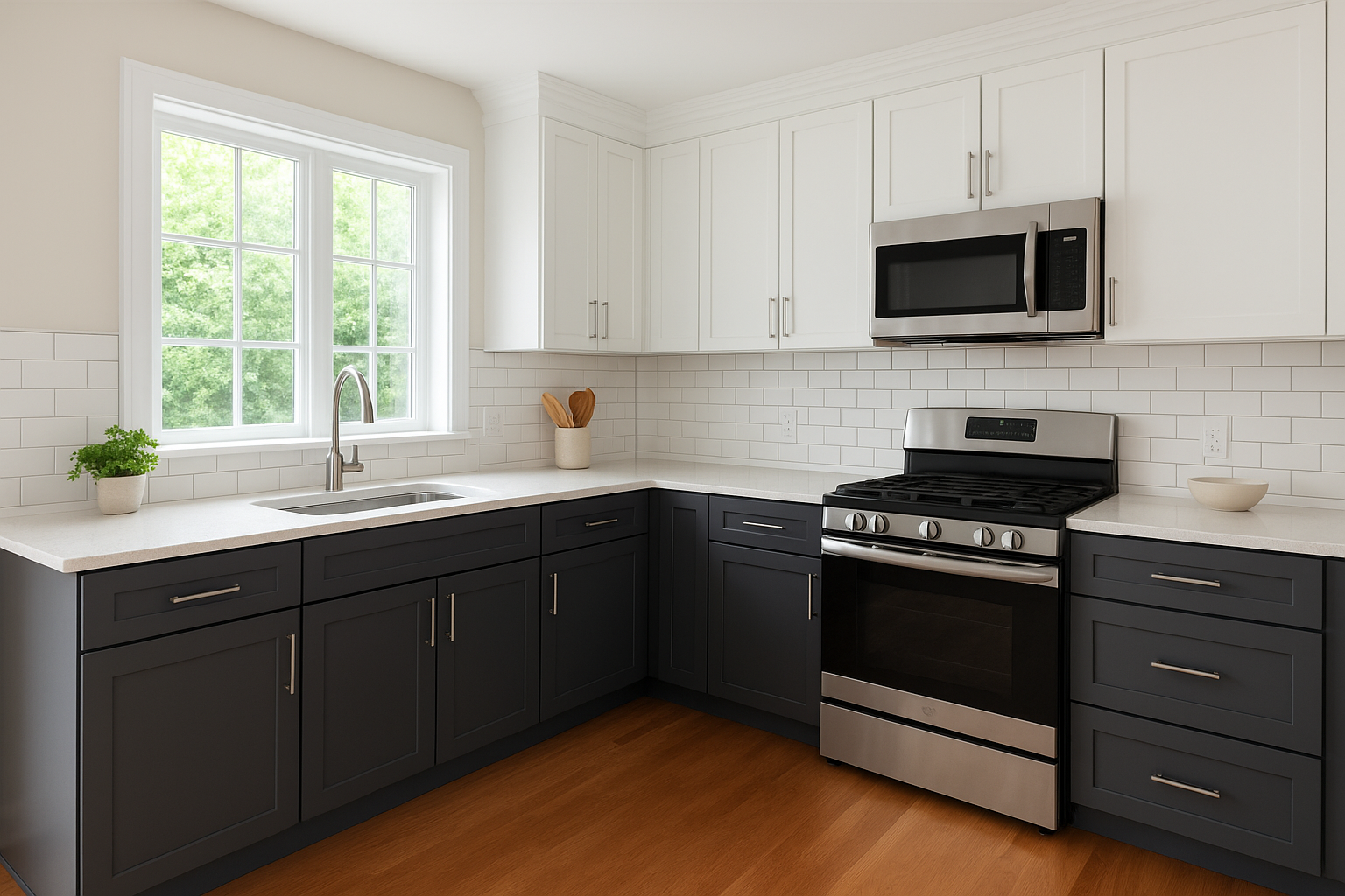 5. Try a two-tone kitchen with dark gray lowers