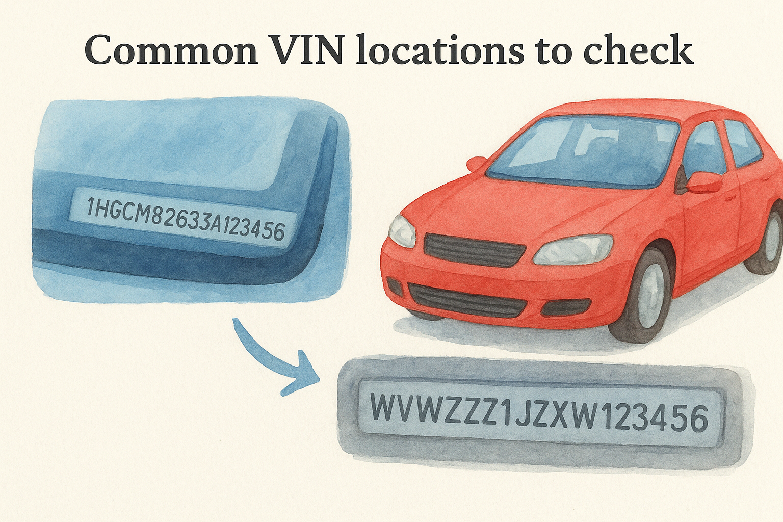 Common VIN locations to check