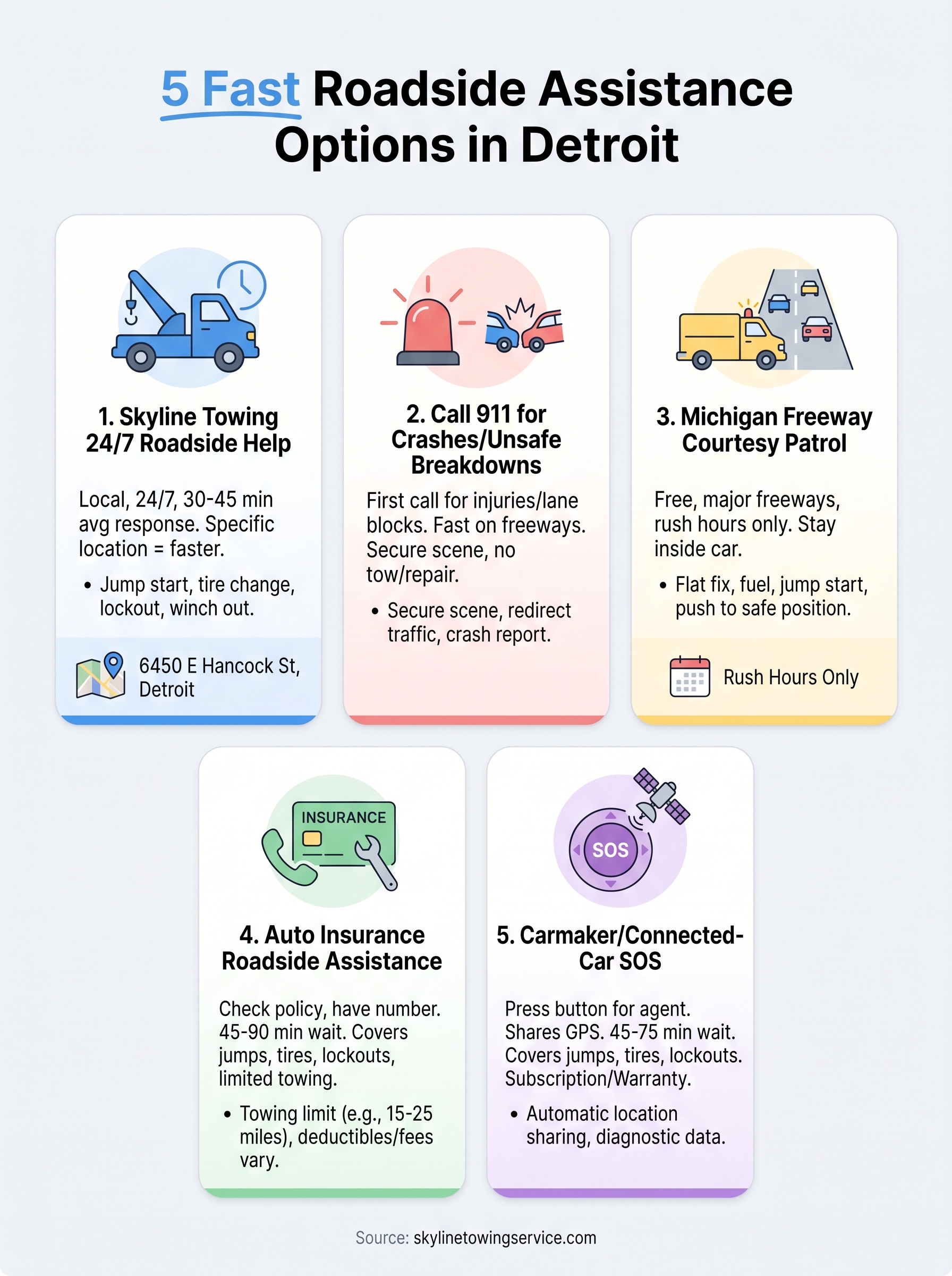 5 Fast Roadside Assistance Near Me Now Options In Detroit roadside assistance near me now infographic