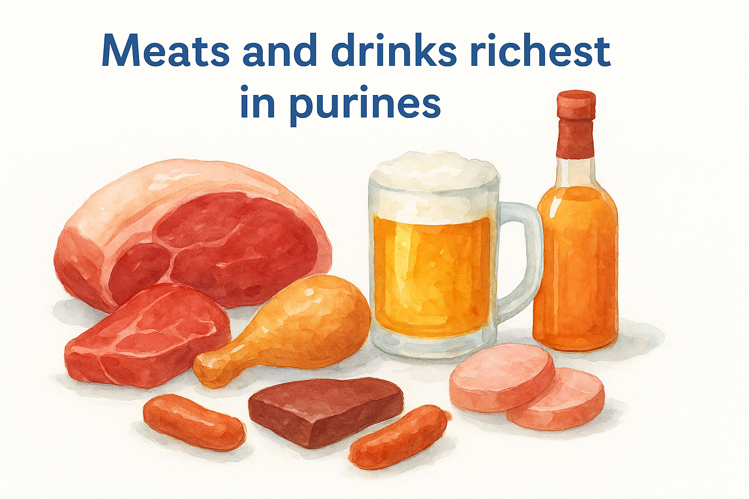 Meats and drinks richest in purines