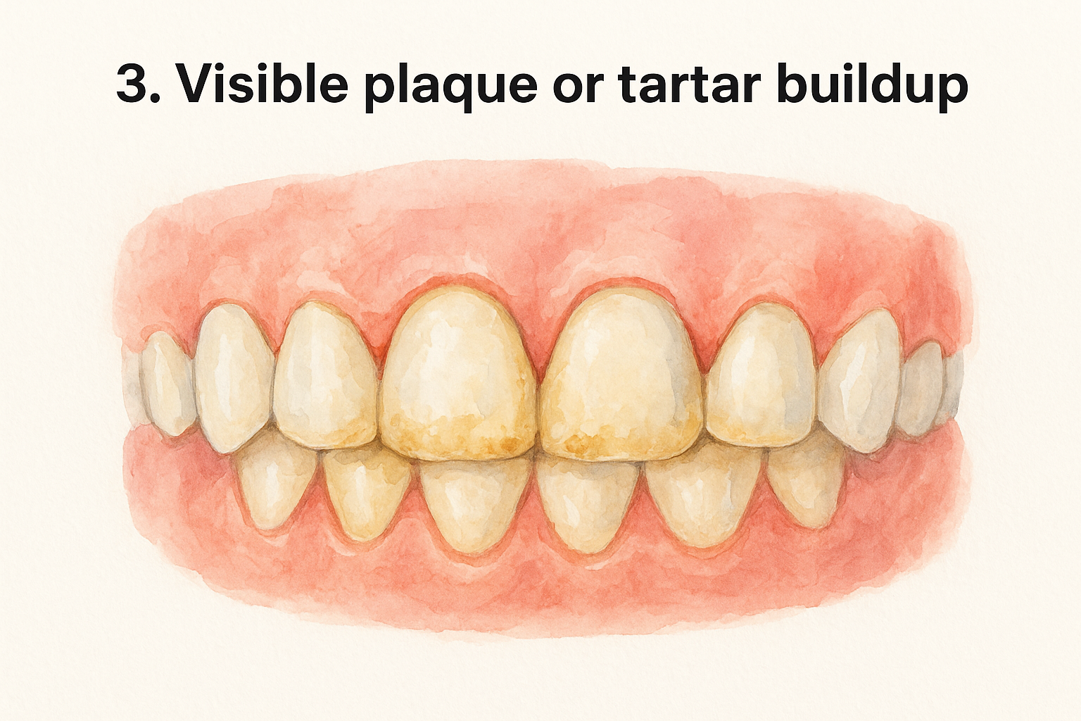 3. Visible plaque or tartar buildup