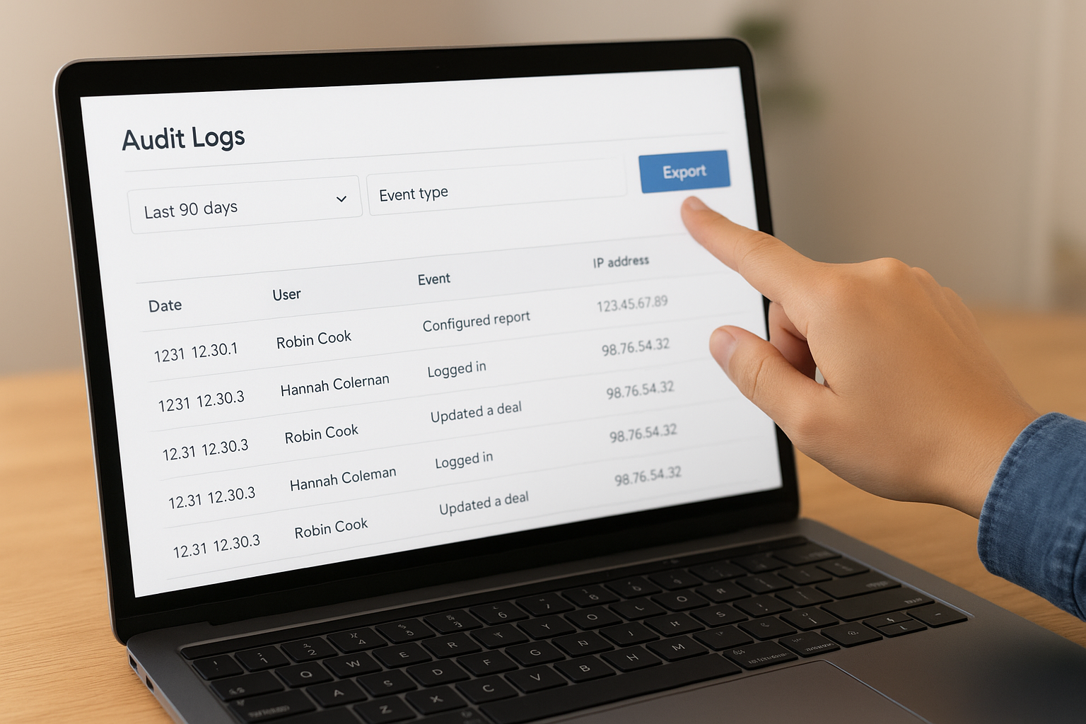 Export the log from the HubSpot UI
