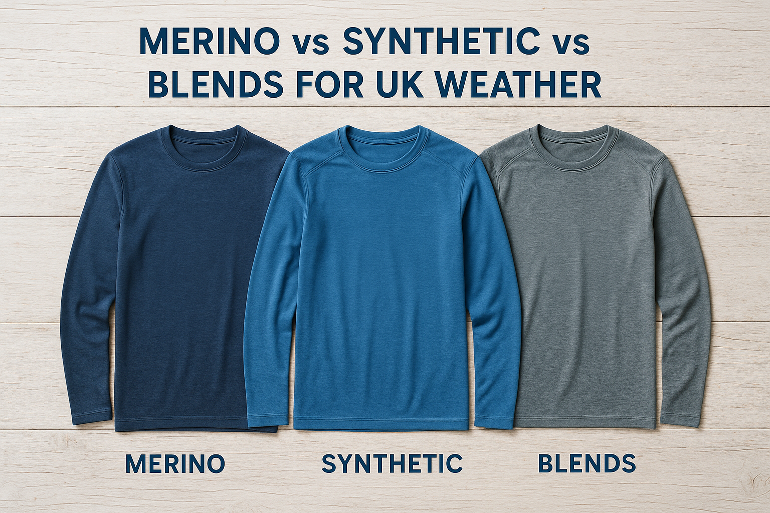 Merino vs synthetic vs blends for UK weather