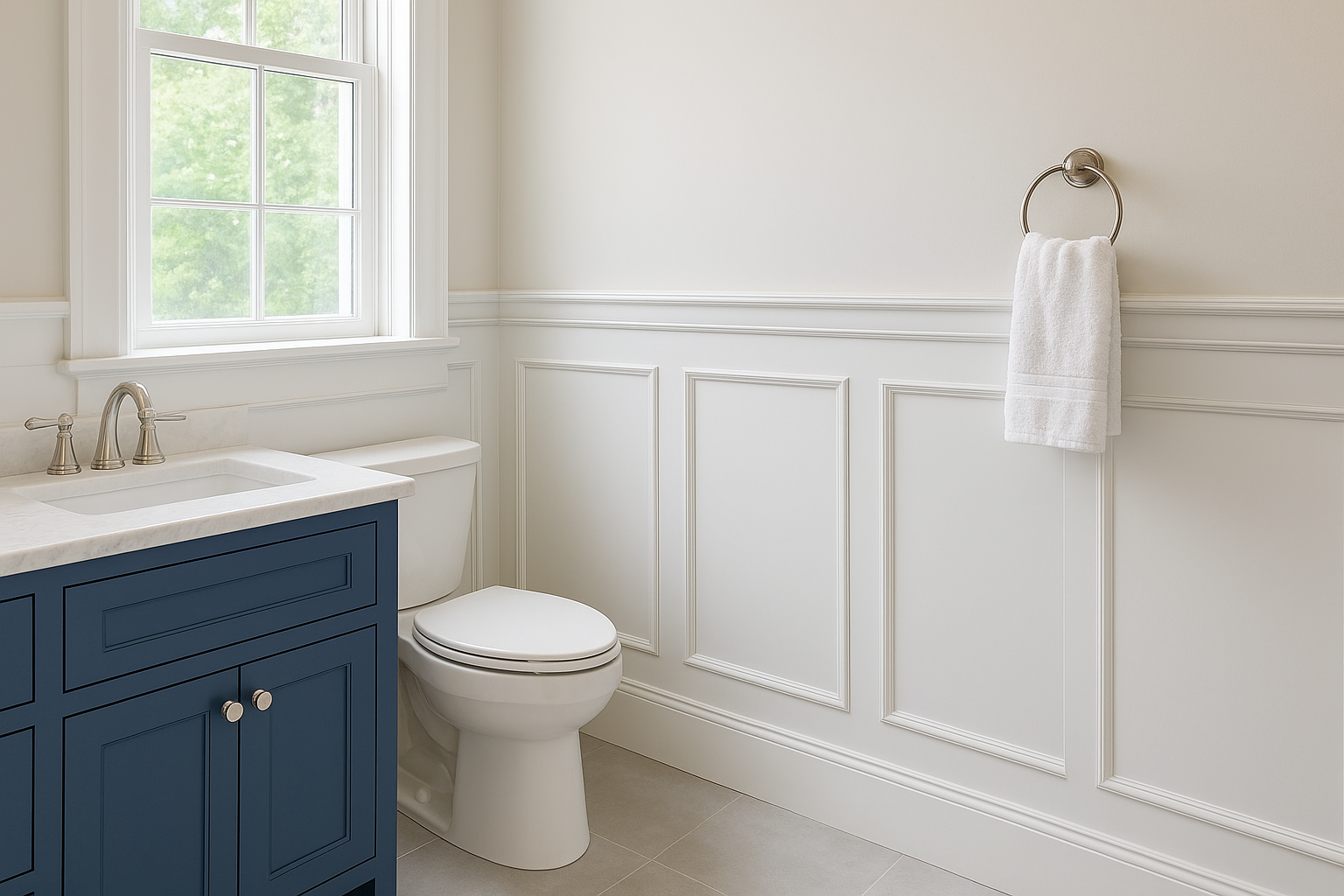 1. Custom shop-built wainscoting