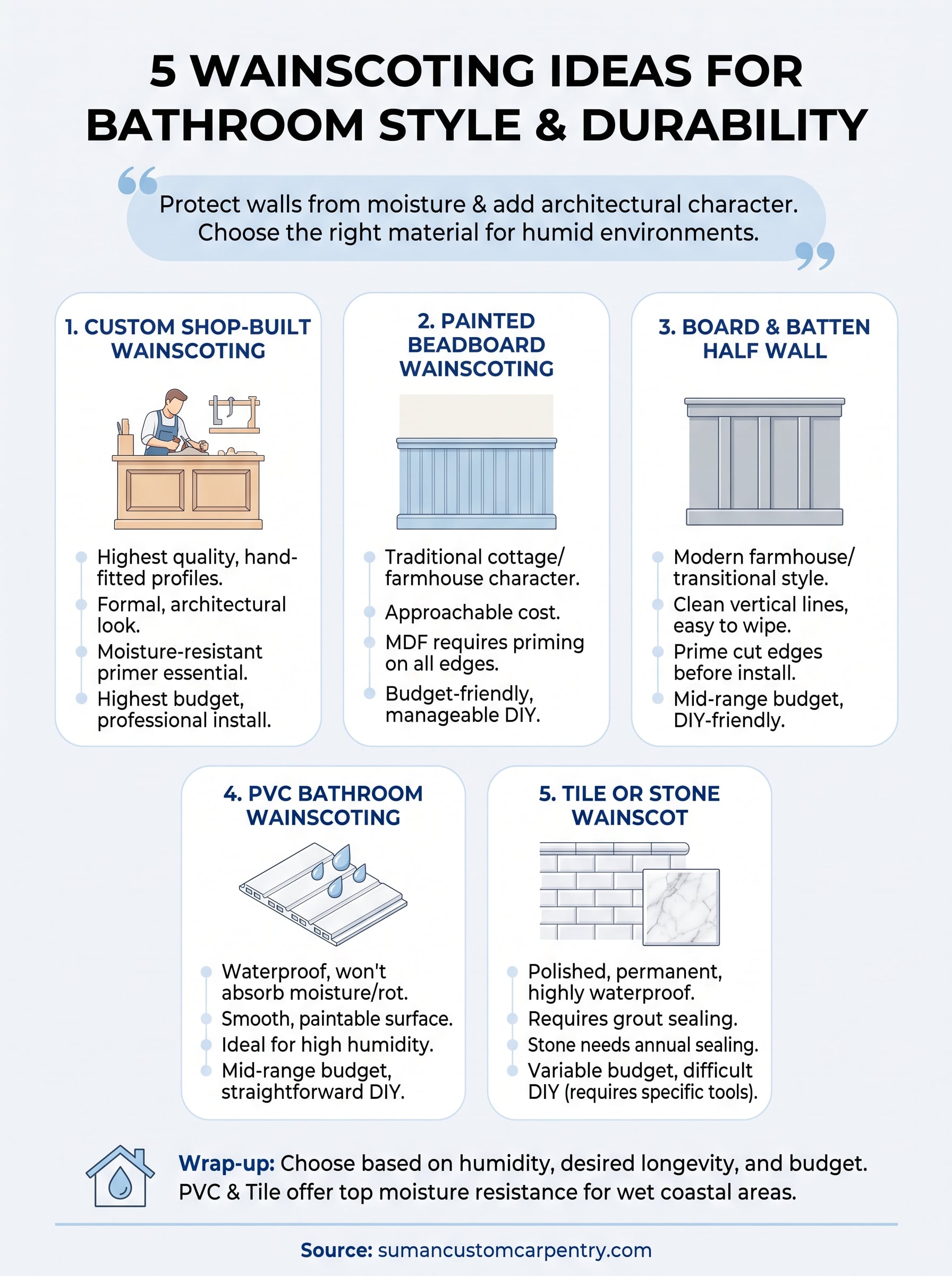 wainscoting ideas for bathroom infographic