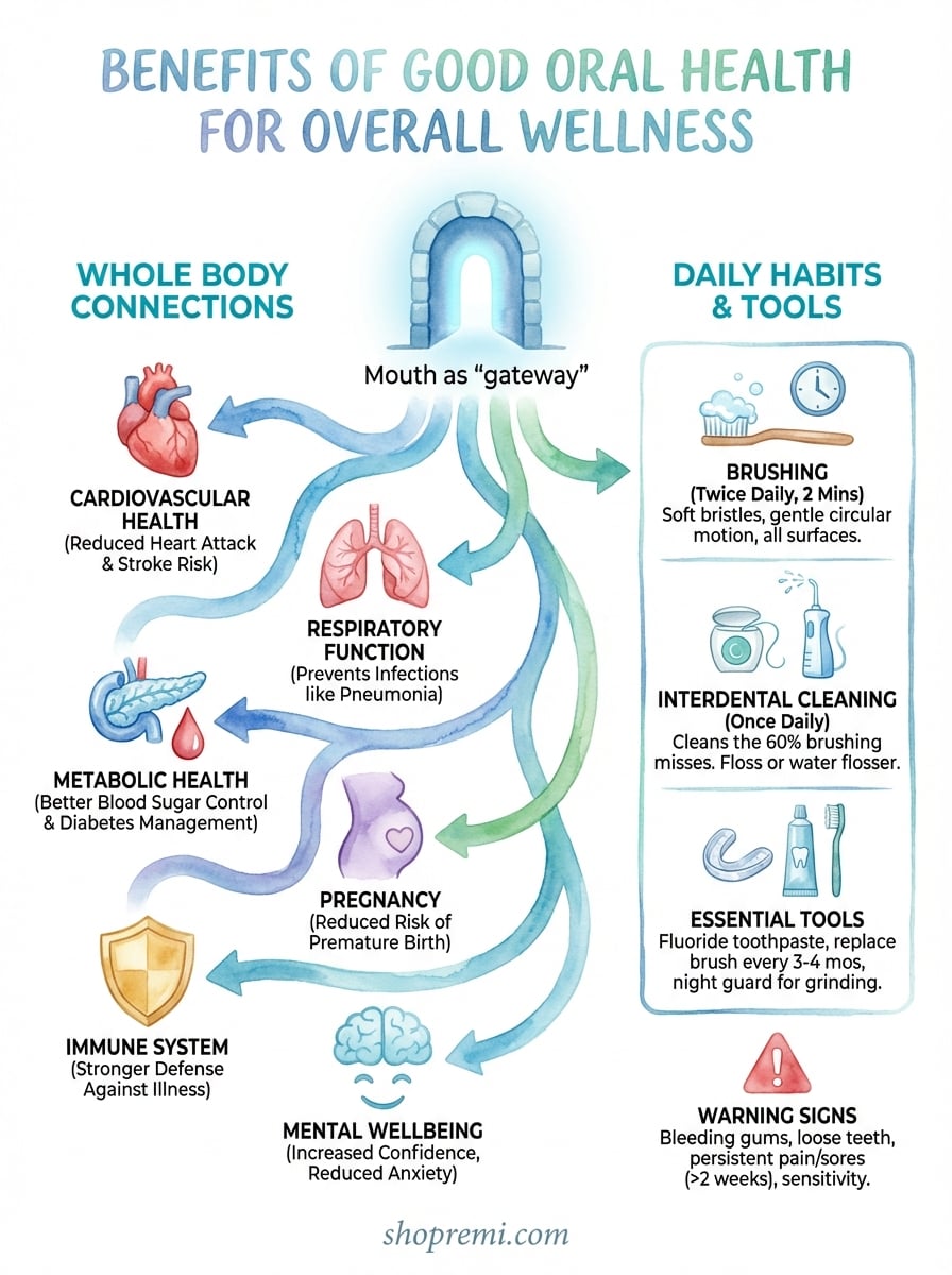benefits of good oral health infographic