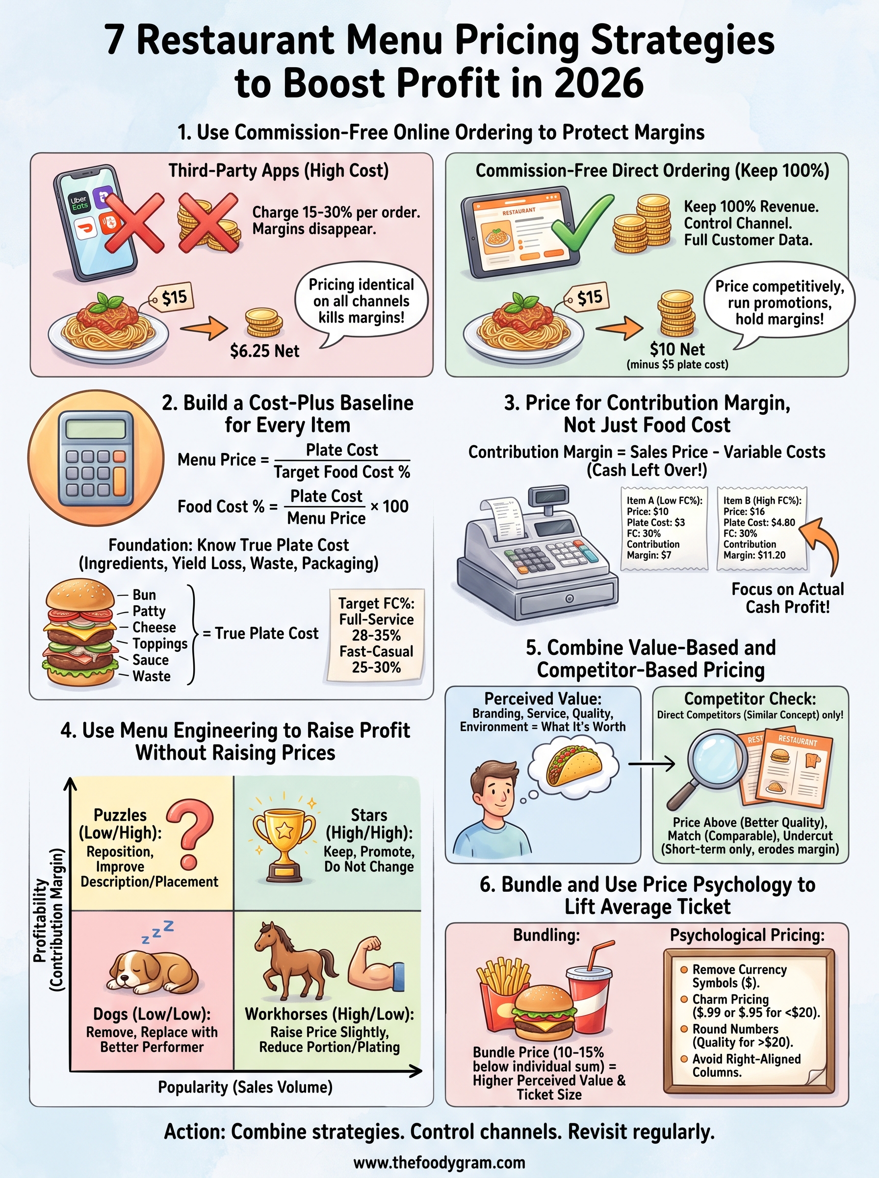restaurant menu pricing strategies infographic