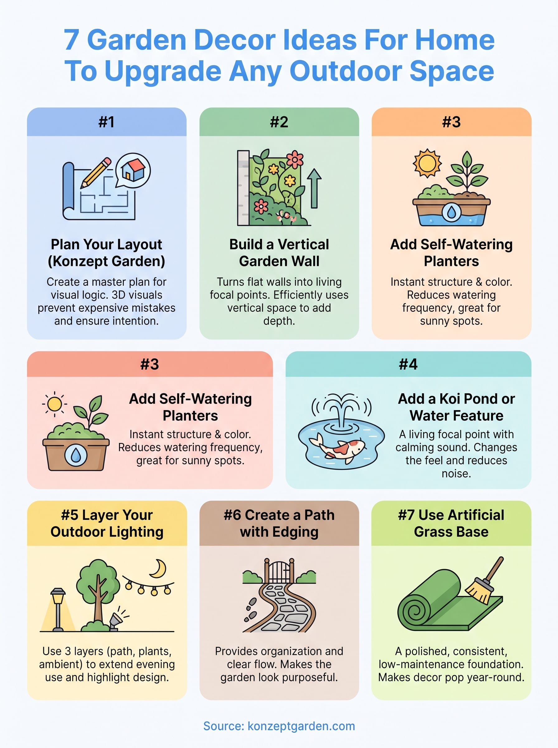 garden decor ideas for home infographic