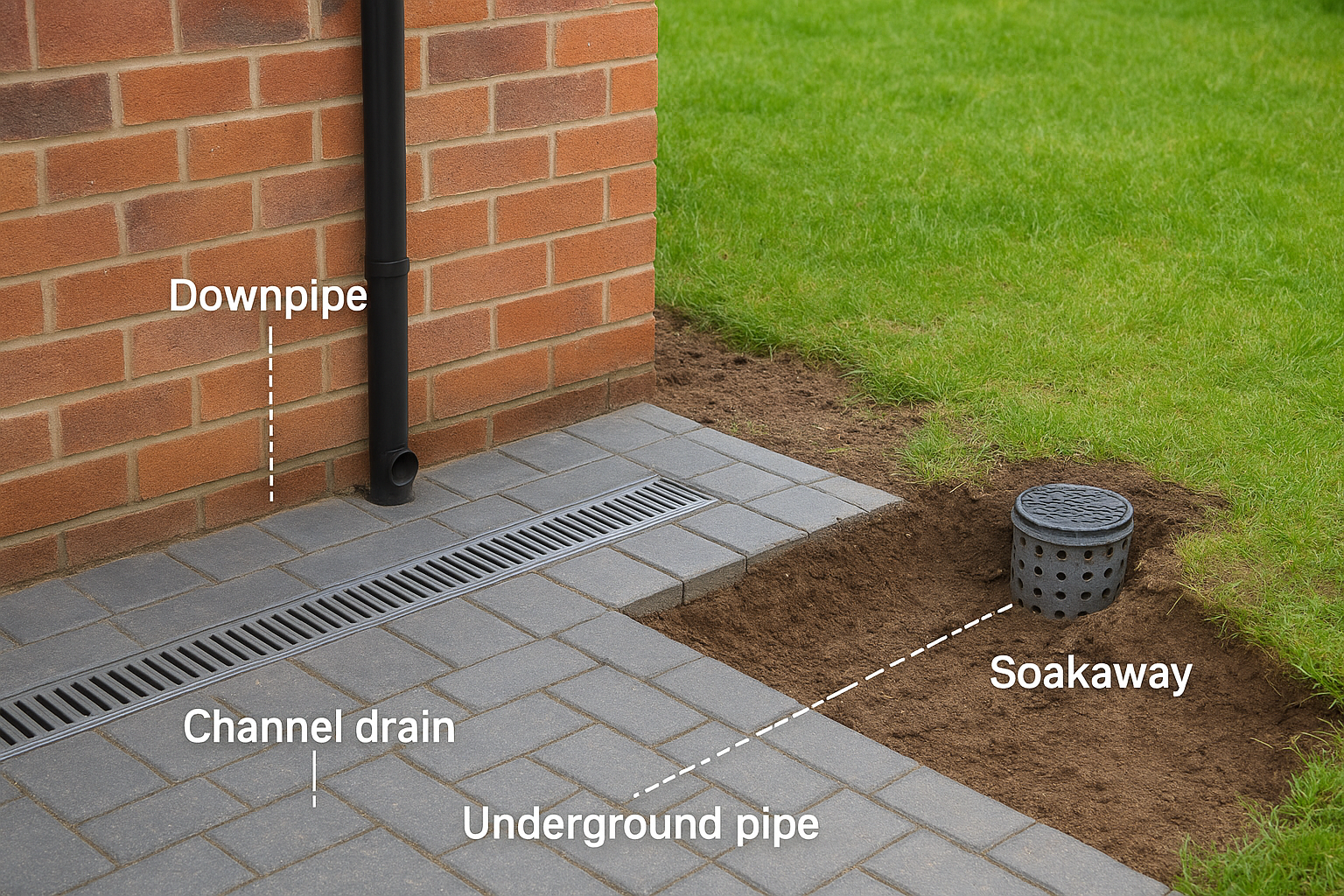 The main components of a surface drainage system