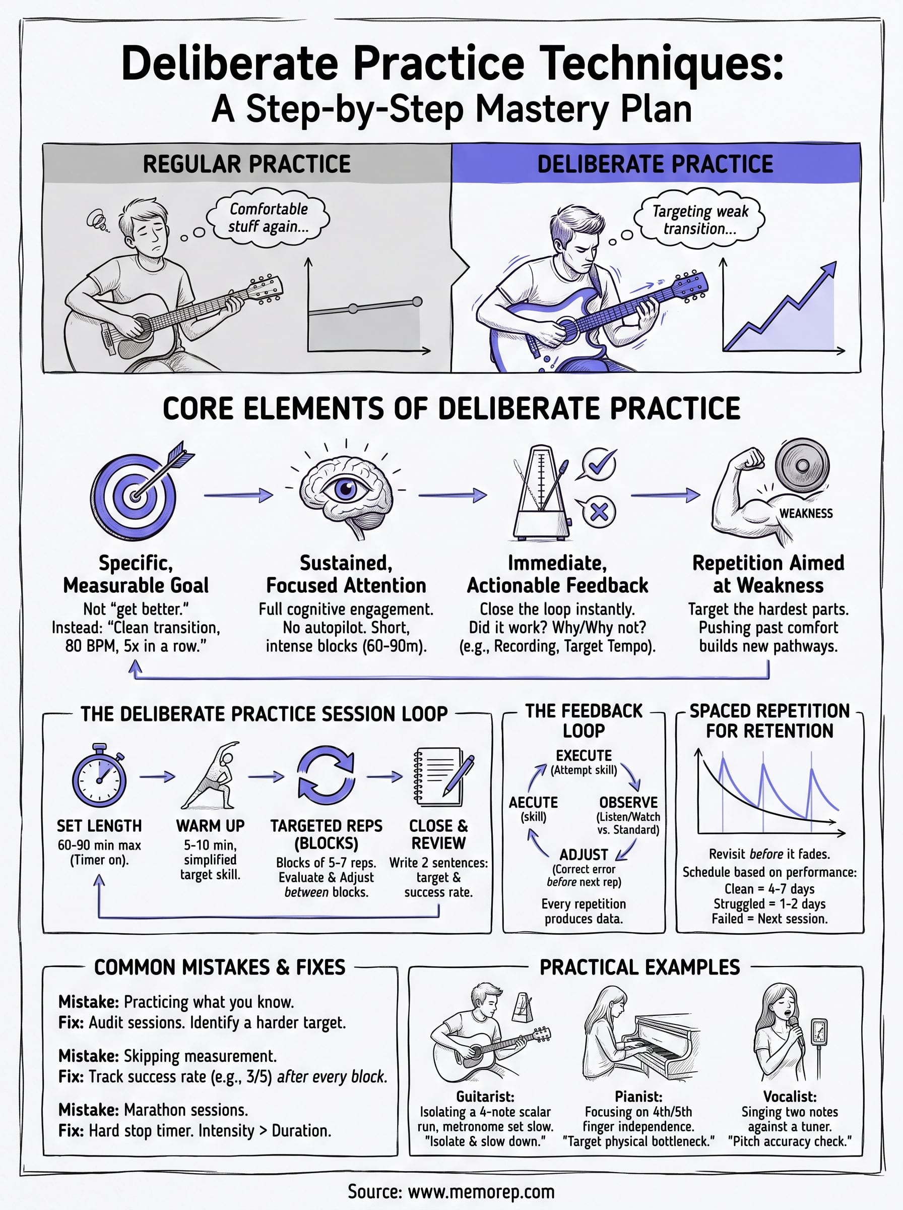 deliberate practice techniques infographic