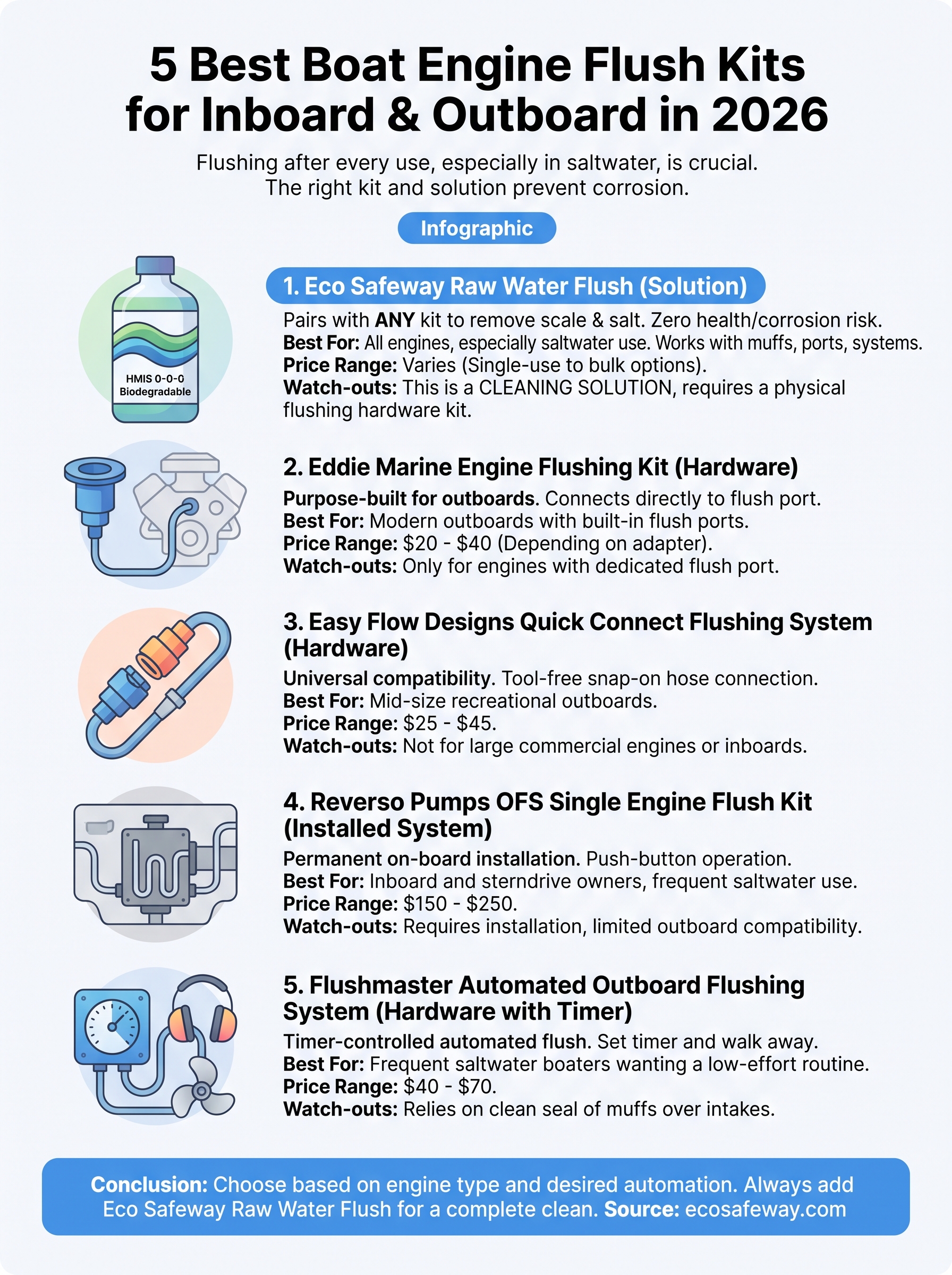boat engine flush kit infographic