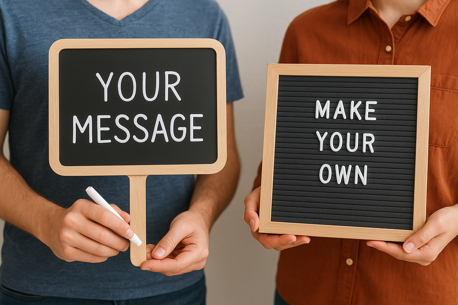 8. Interactive write-on and letterboard props
