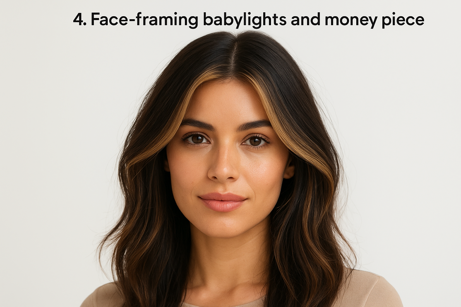 4. Face-framing babylights and money piece