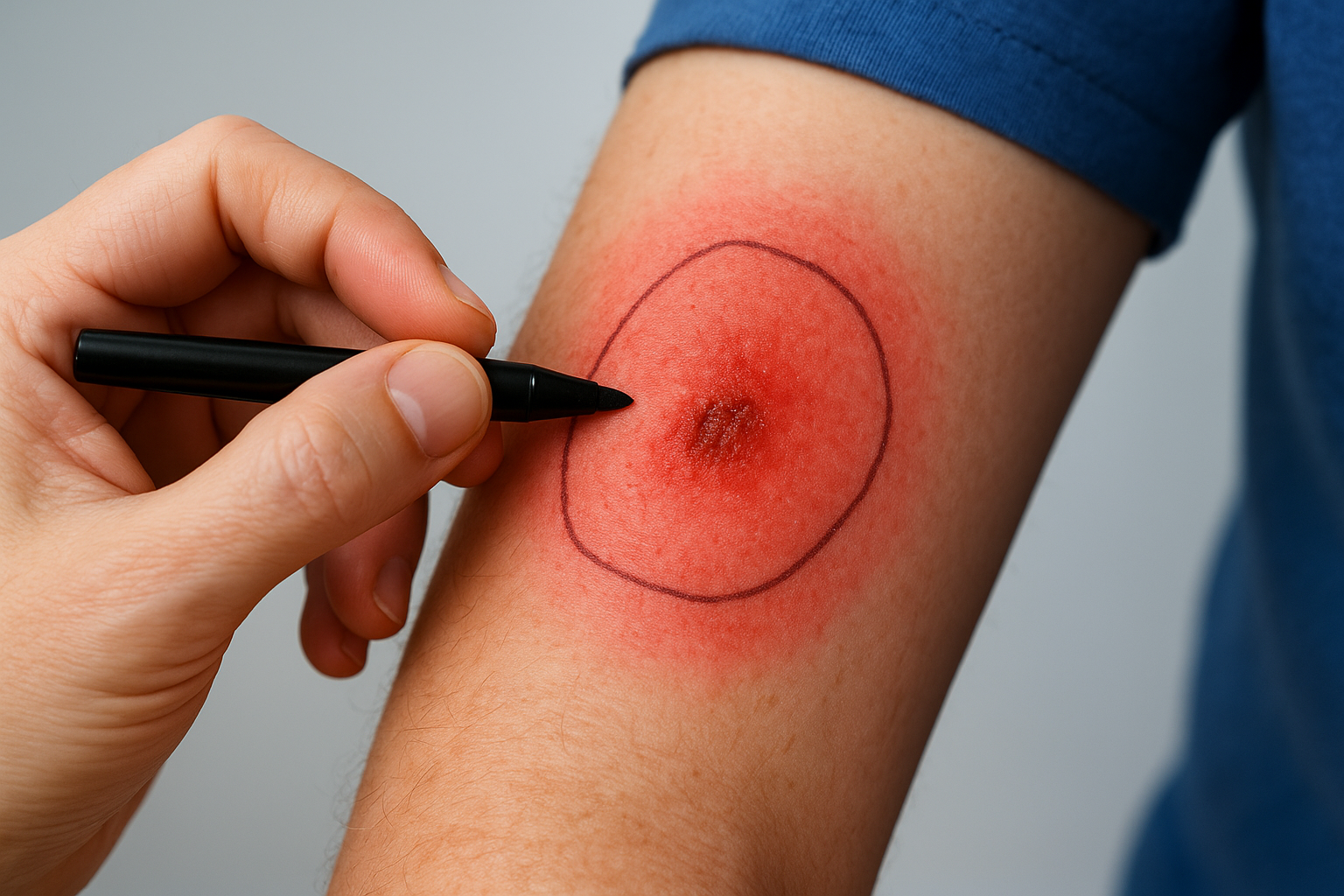 1. Redness keeps spreading instead of shrinking