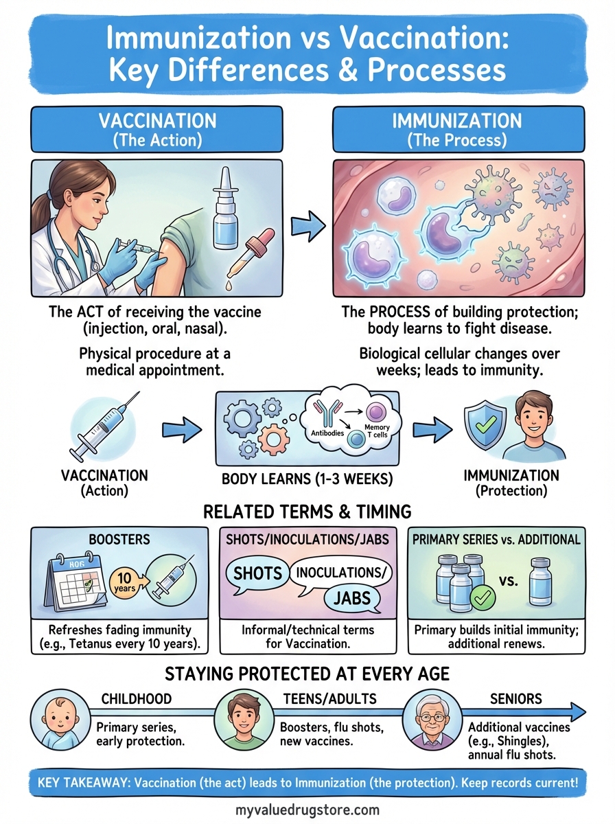 immunization vs vaccination infographic
