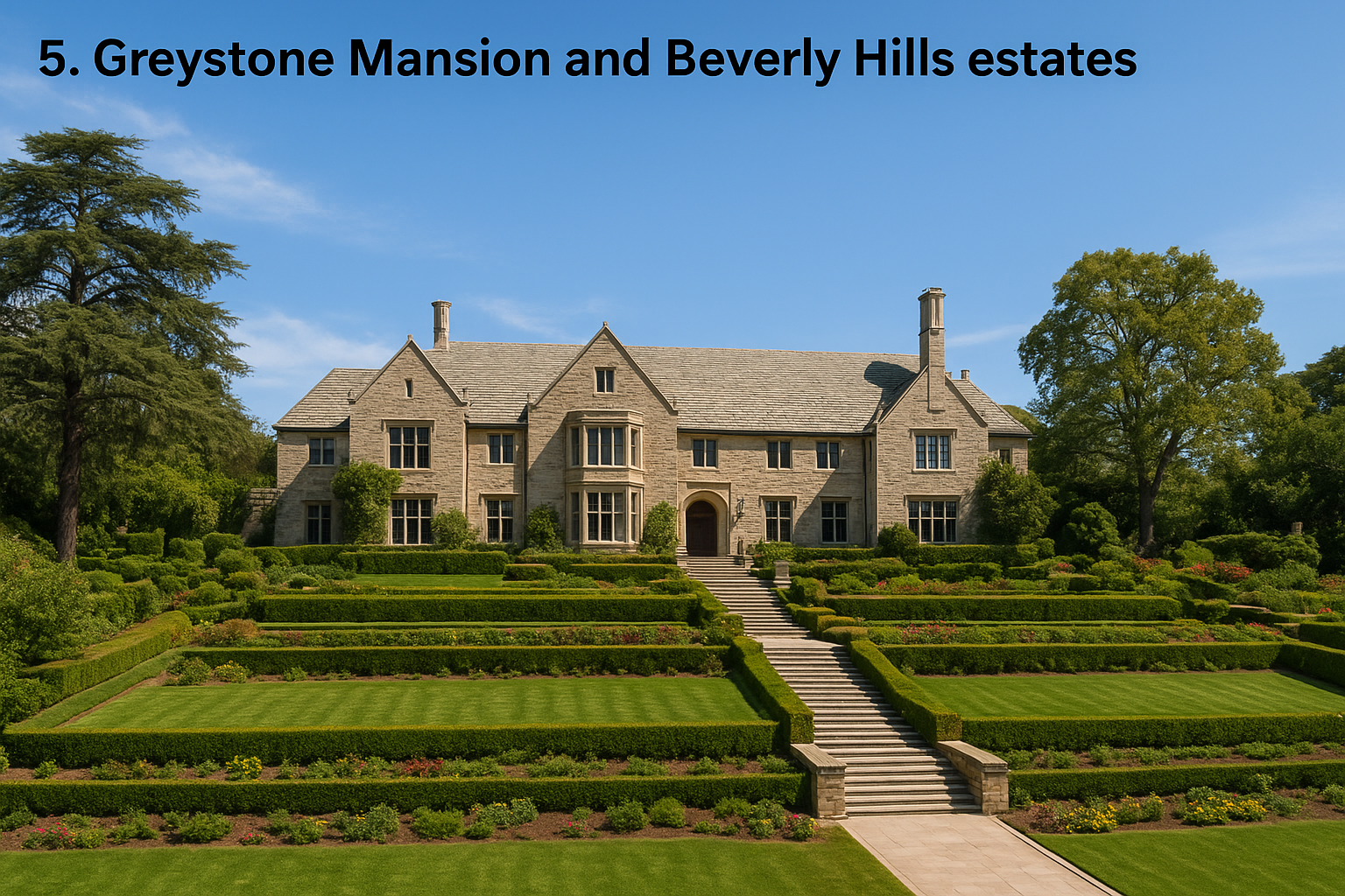 5. Greystone Mansion and Beverly Hills estates