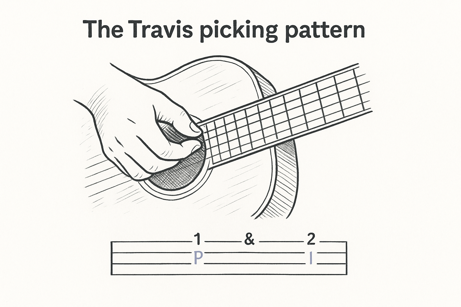 The Travis picking pattern
