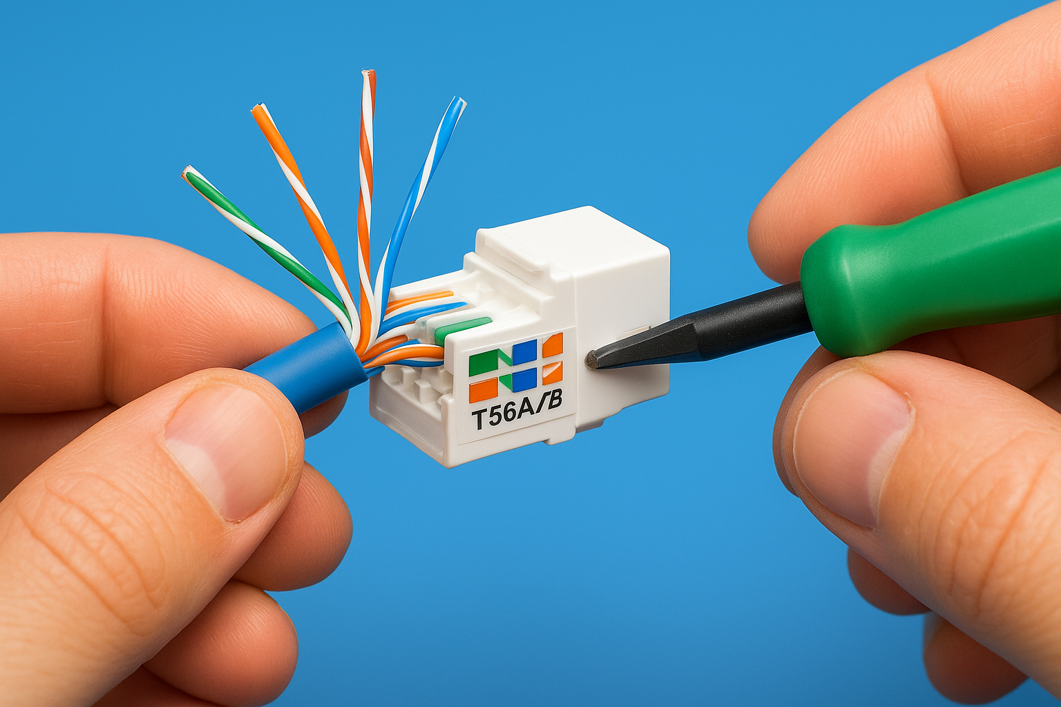 Follow the T568A or T568B wiring standard