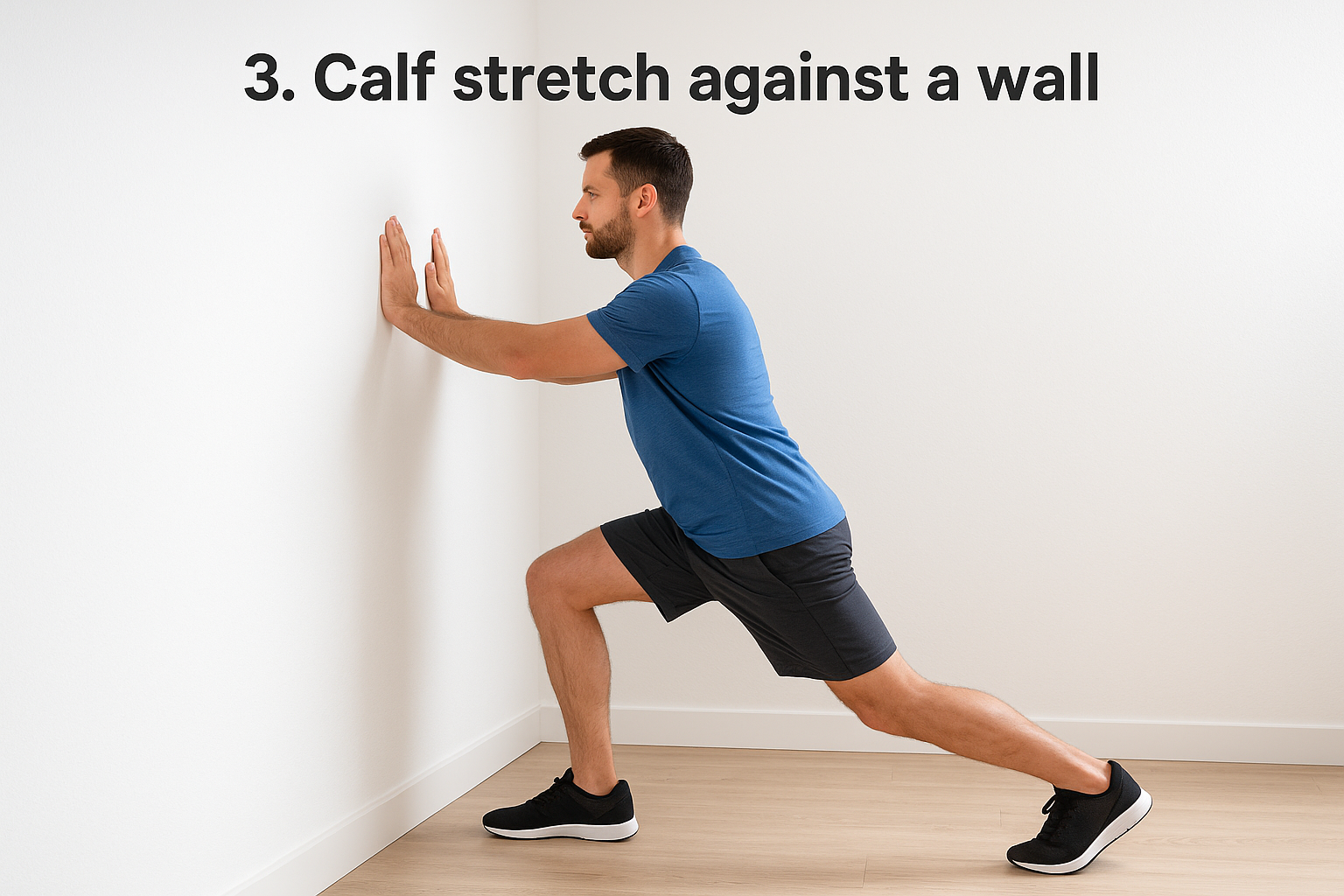 3. Calf stretch against a wall