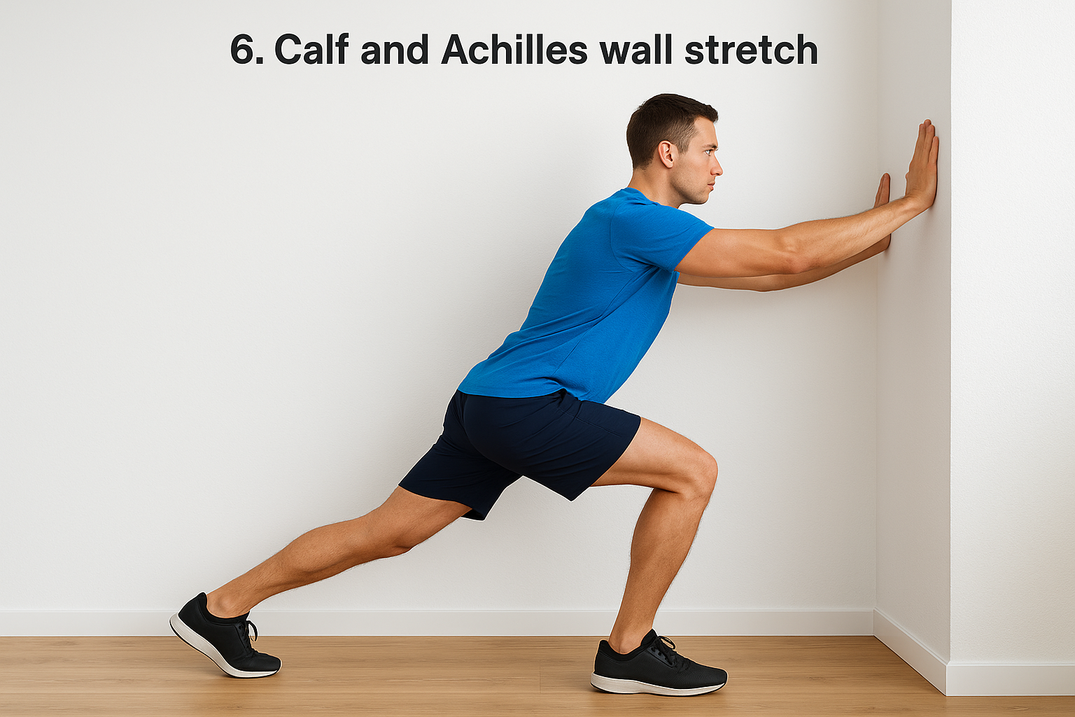6. Calf and Achilles wall stretch