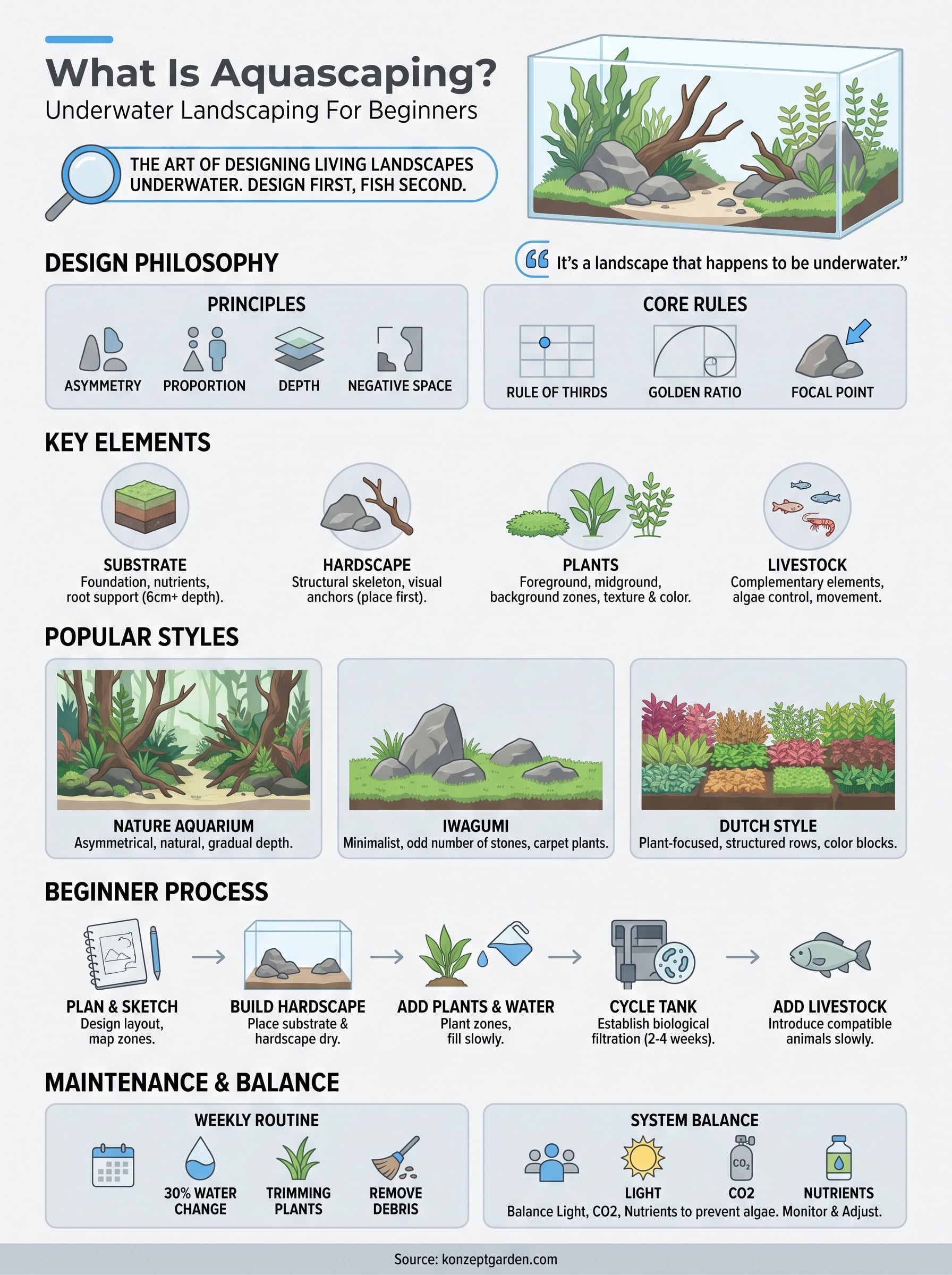 what is aquascaping infographic