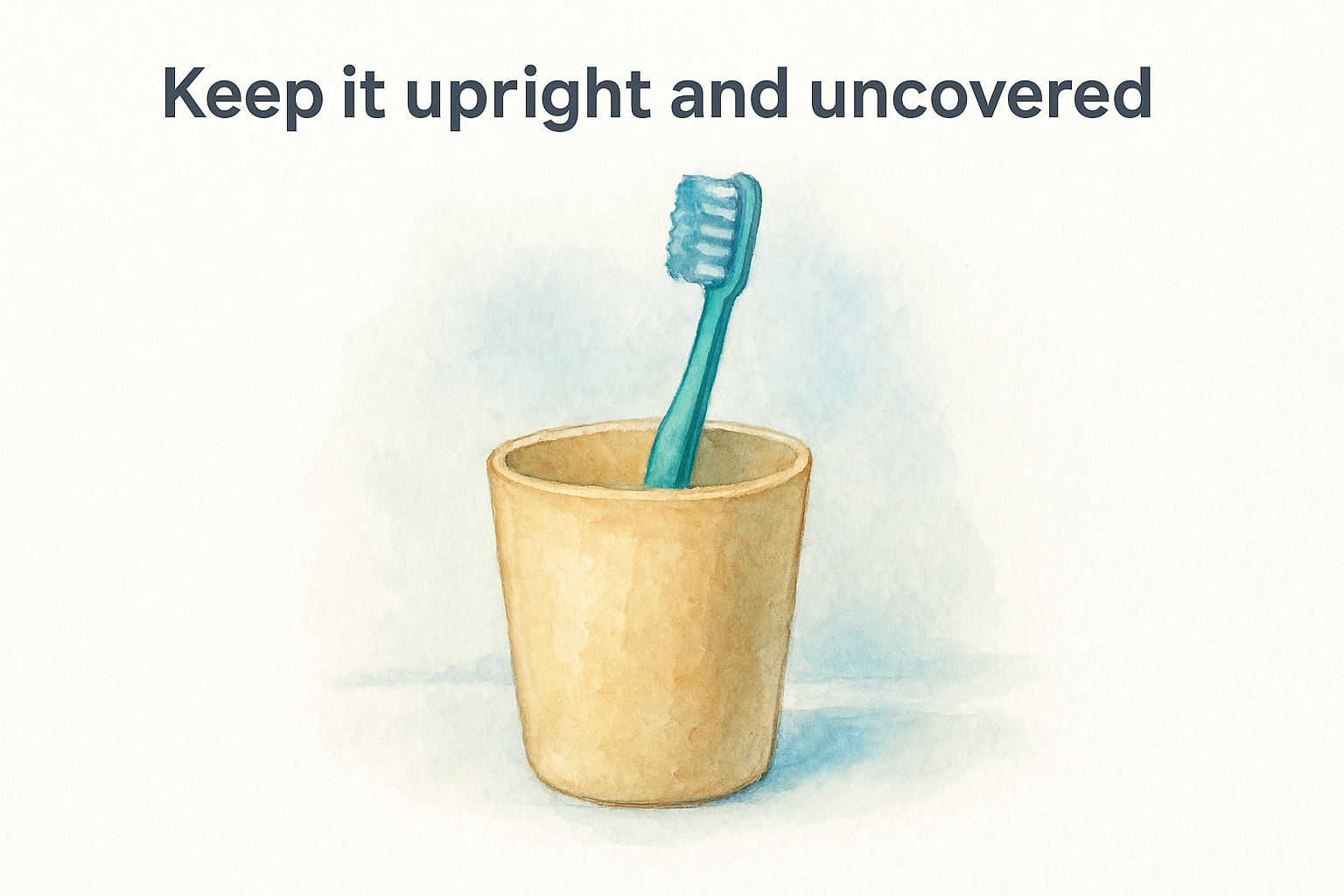 Keep it upright and uncovered