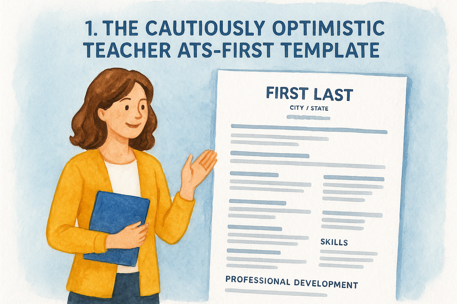 1. The Cautiously Optimistic Teacher ATS-first template