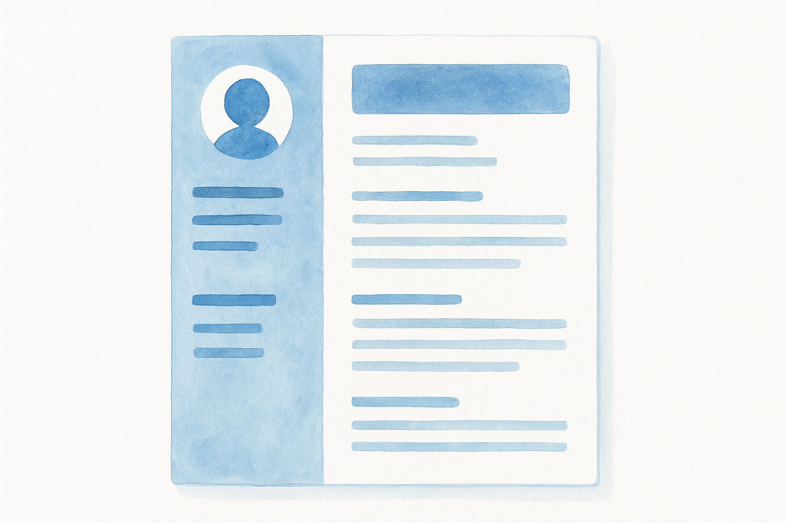 2. Clean modern two-column template