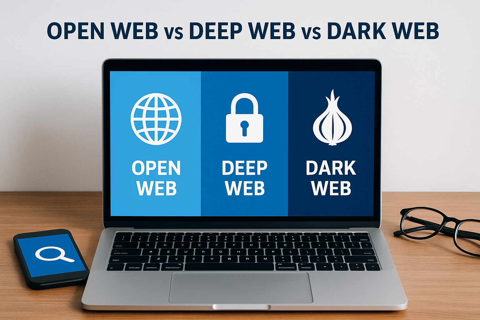 Open web vs deep web vs dark web