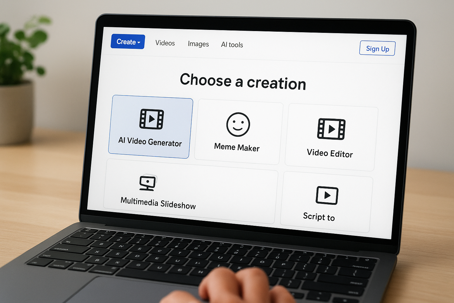 Navigate to the Text to Video Tool