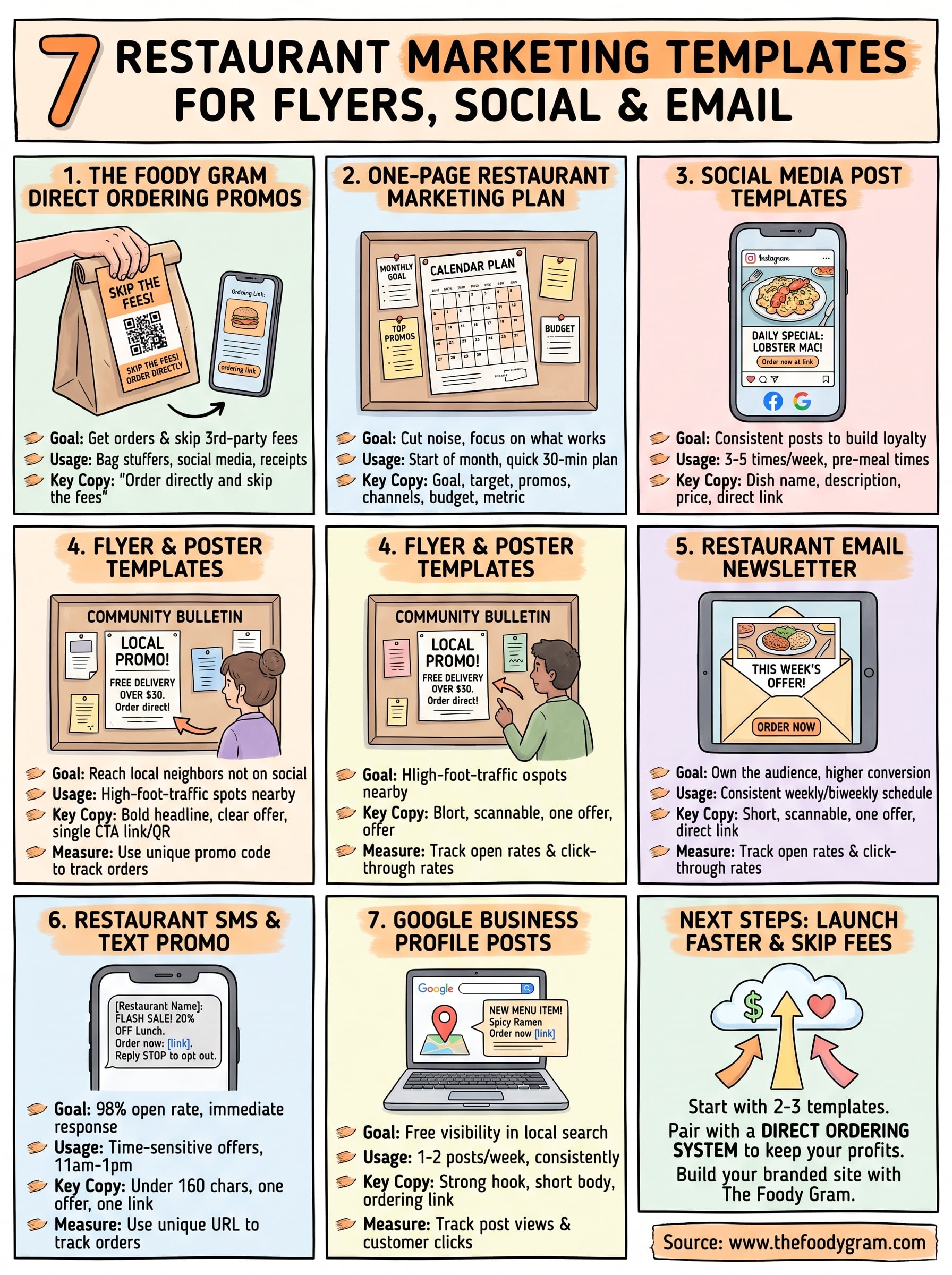 restaurant marketing templates infographic