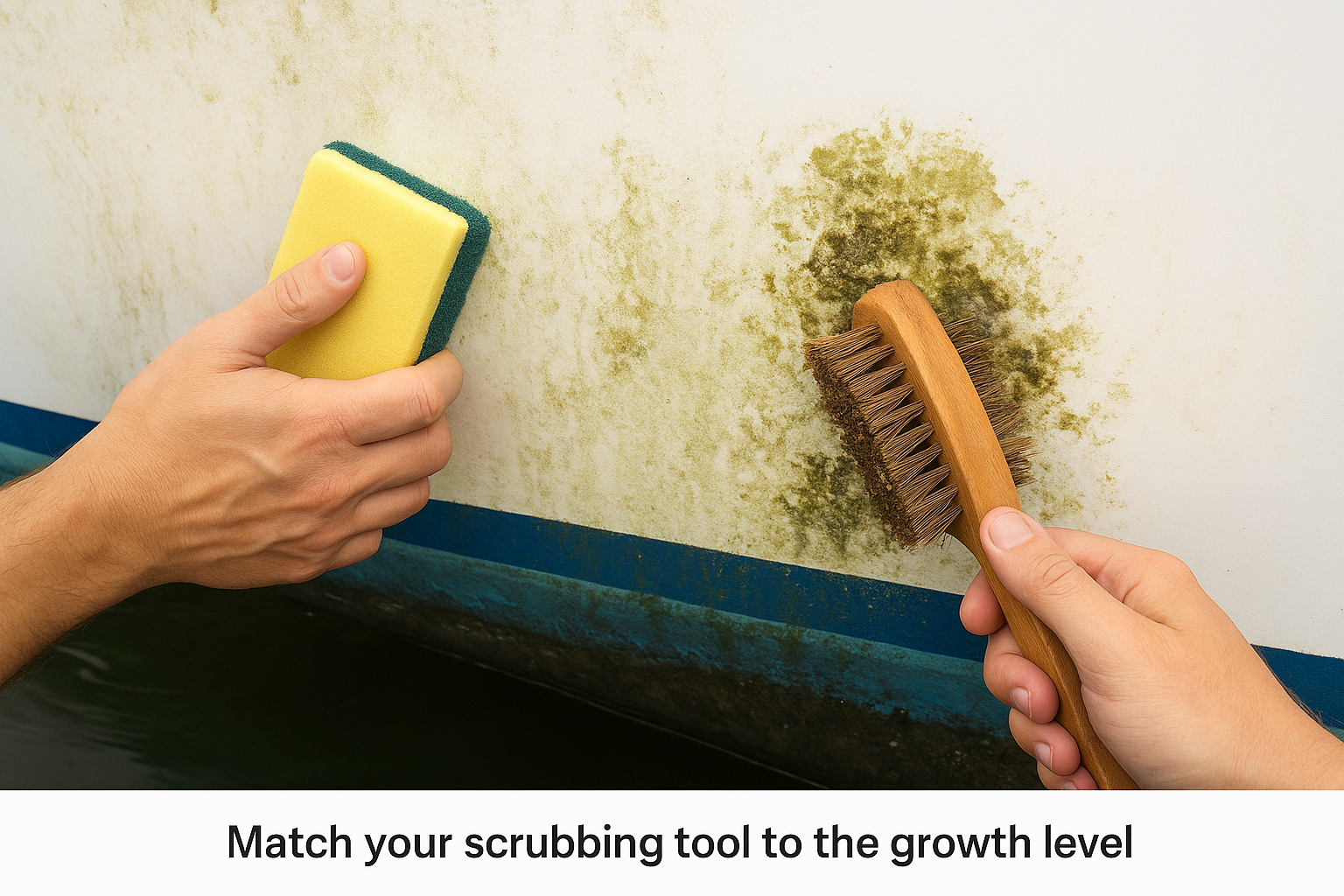 Match your scrubbing tool to the growth level