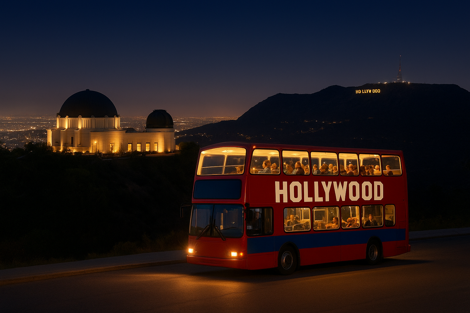 13. Hollywood Night Bus Tour to Griffith Observatory