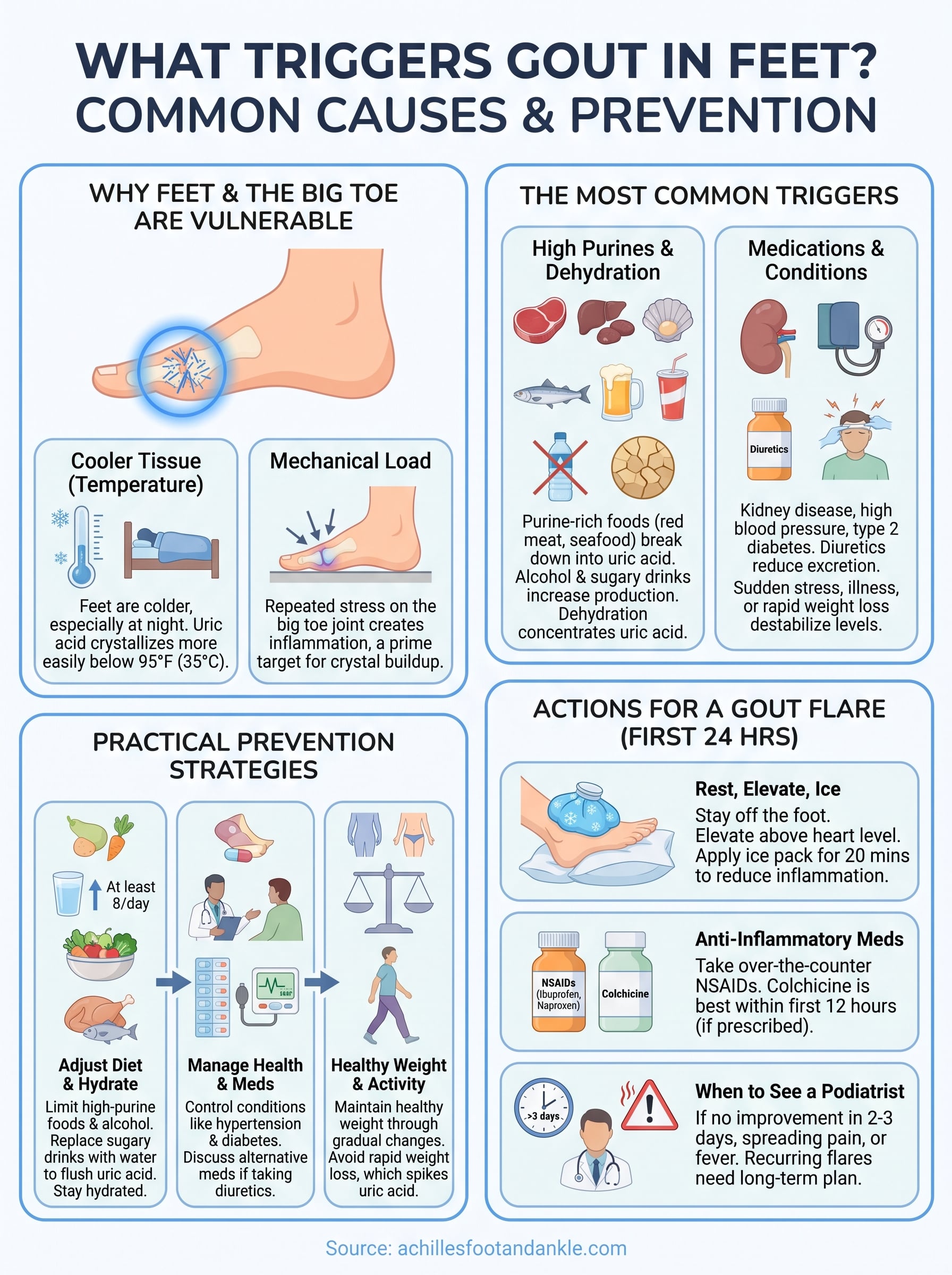what triggers gout in feet infographic