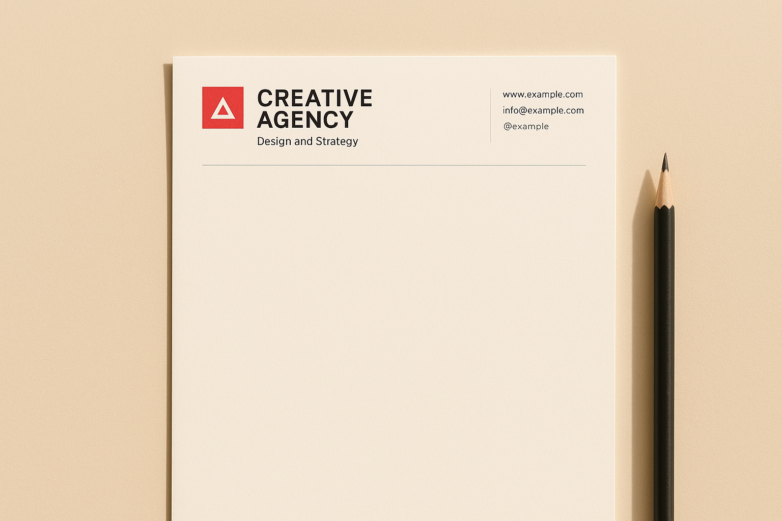 9. Creative agency letterhead with a grid-based layout