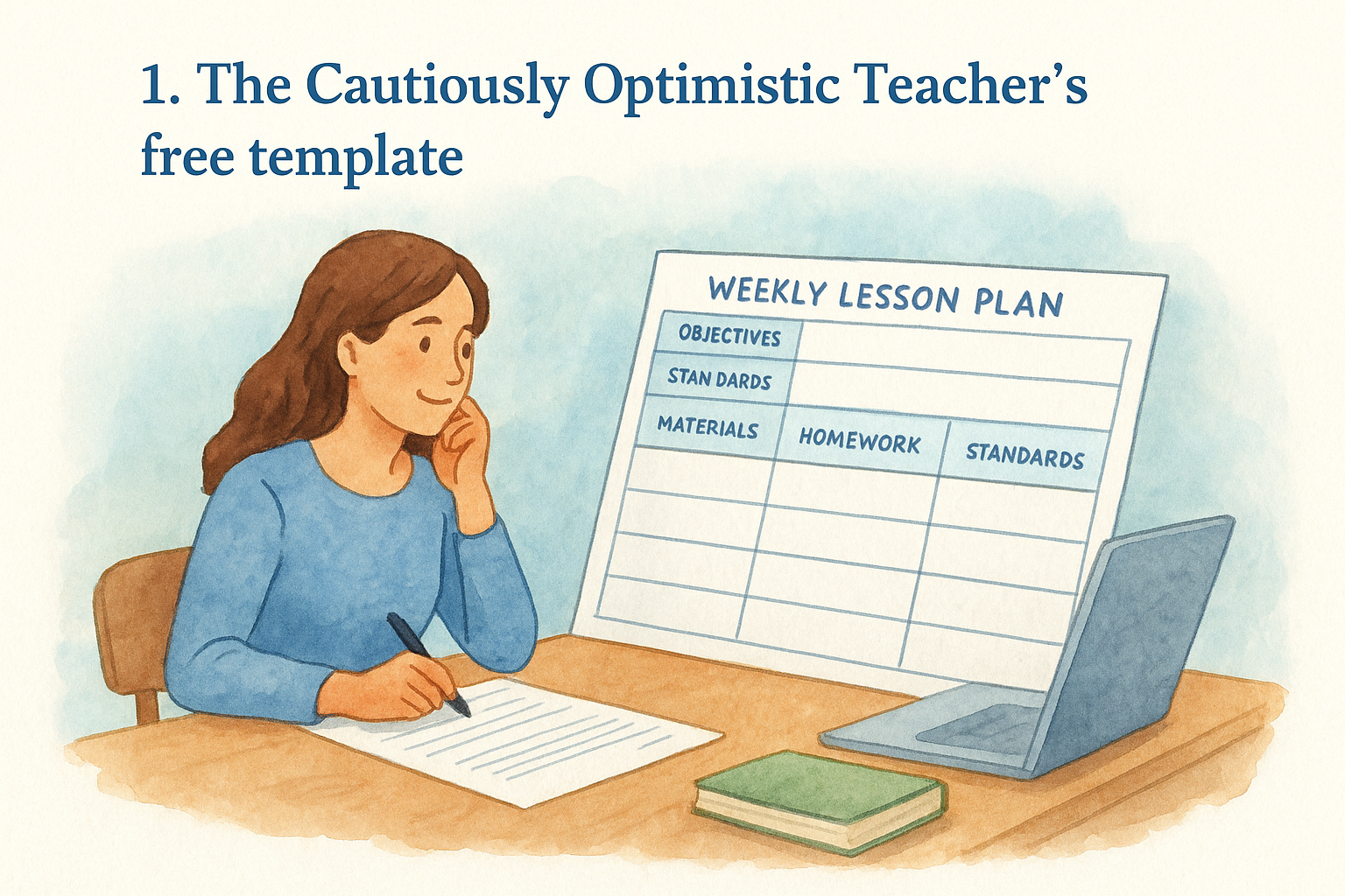 1. The Cautiously Optimistic Teacher's free template