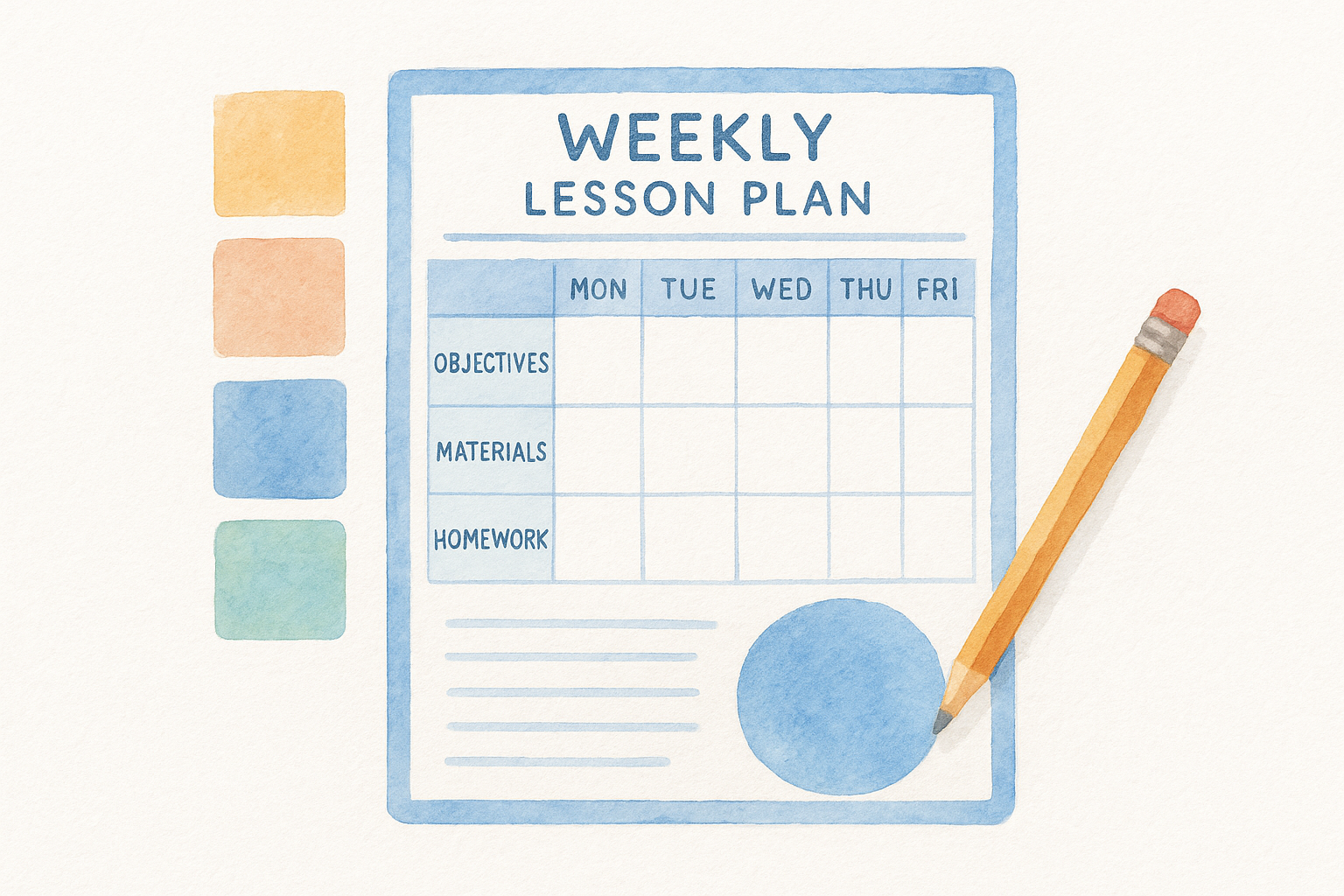 2. Canva's customizable weekly lesson plan templates